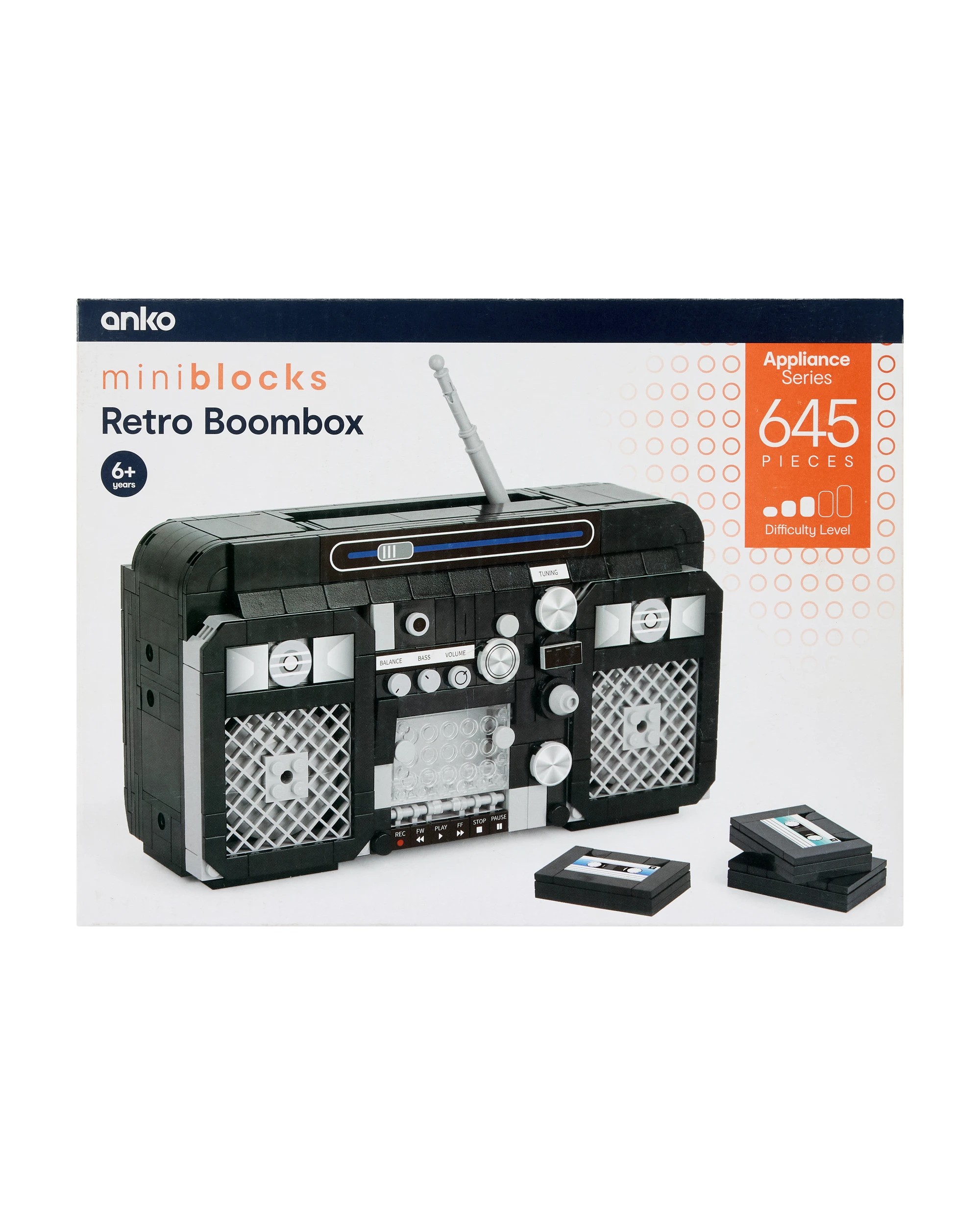 1 645 Piece Mini Blocks Appliance Series: Retro Boombox, 1 of 3
