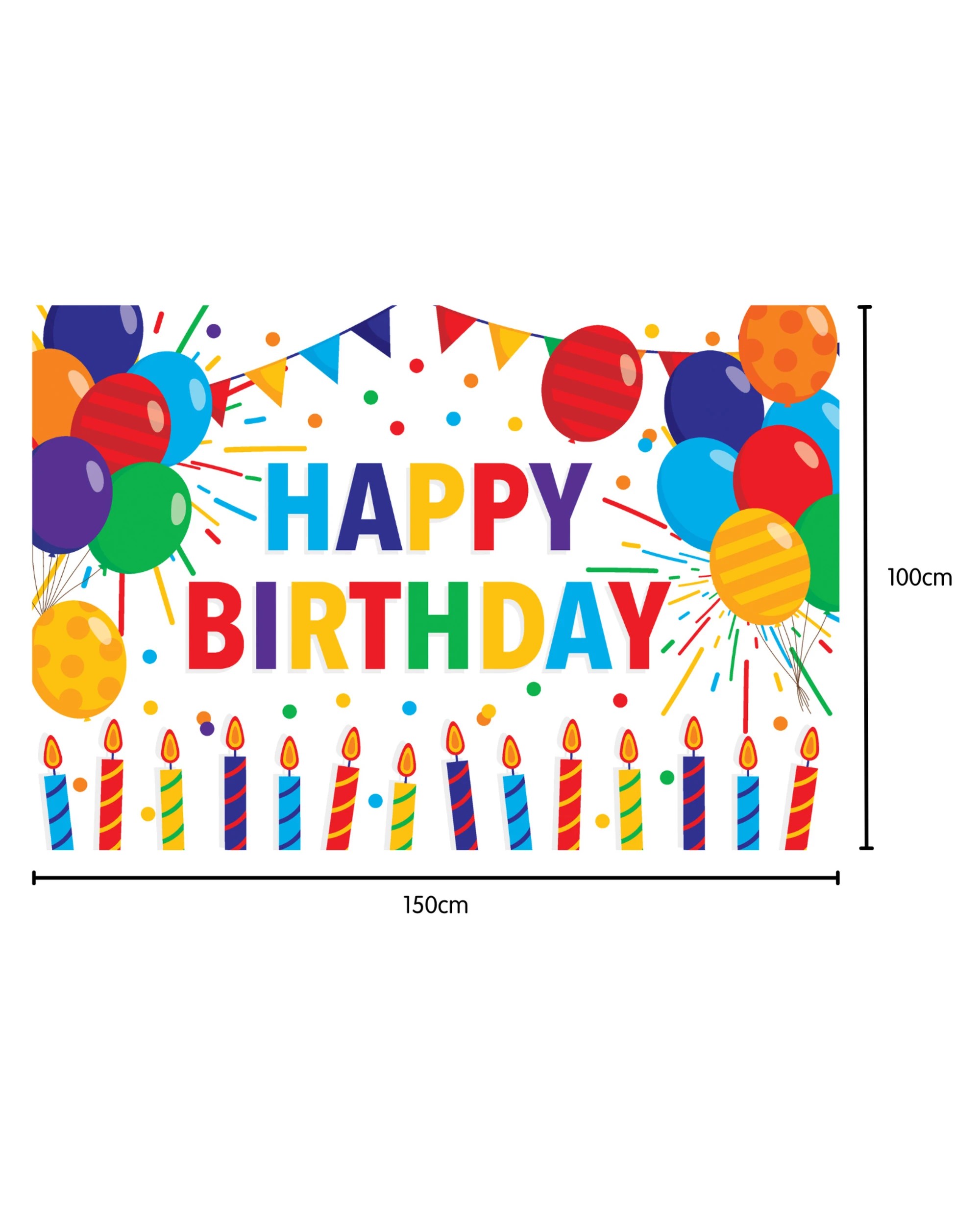 2 Artwrap Happy Birthday Scene Setter Backdrop - Blue, 2 of 4