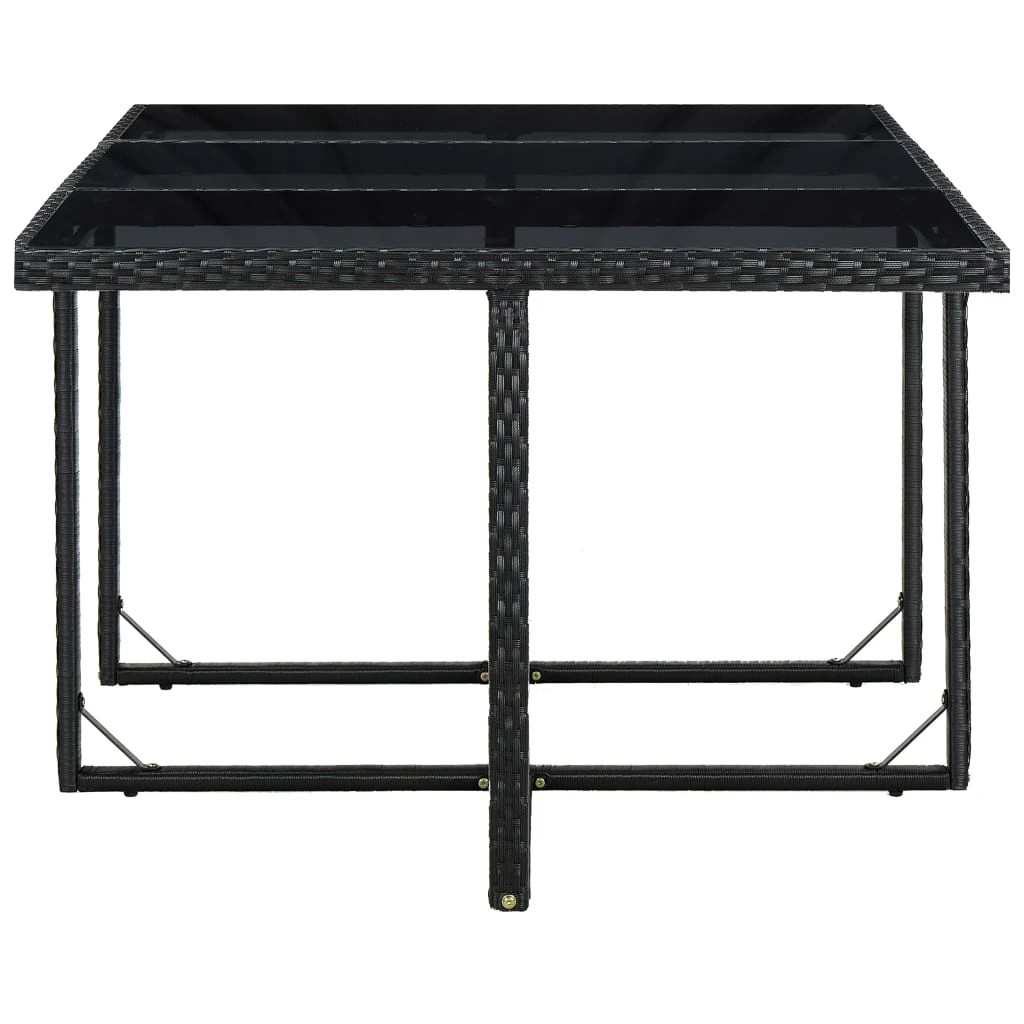 6 vidaXL 11 Piece Outdoor Dining Set With Cushions Poly Rattan - Black, 6 of 8
