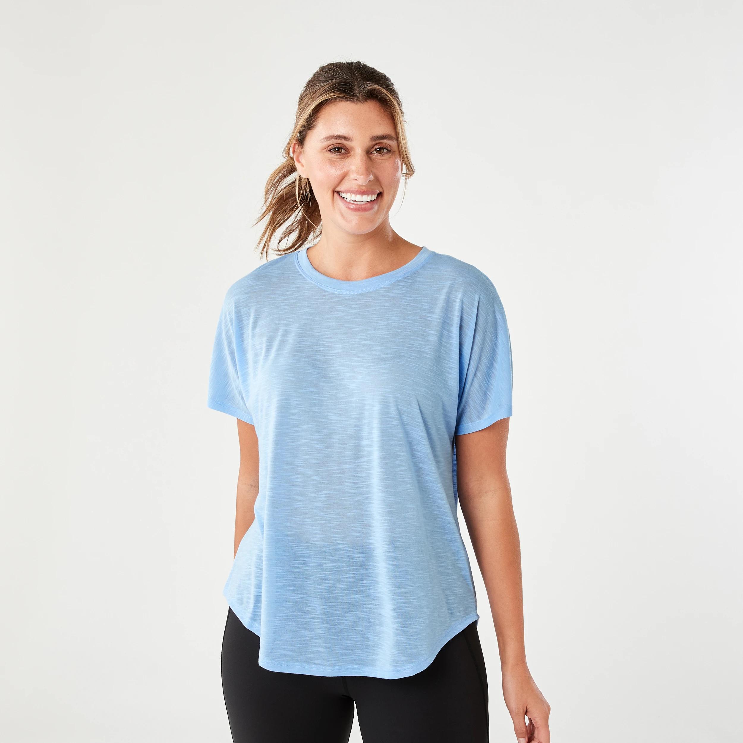 1 Active Womens Relax Sleeve T-shirt MELODY BLUE, 1 of 5