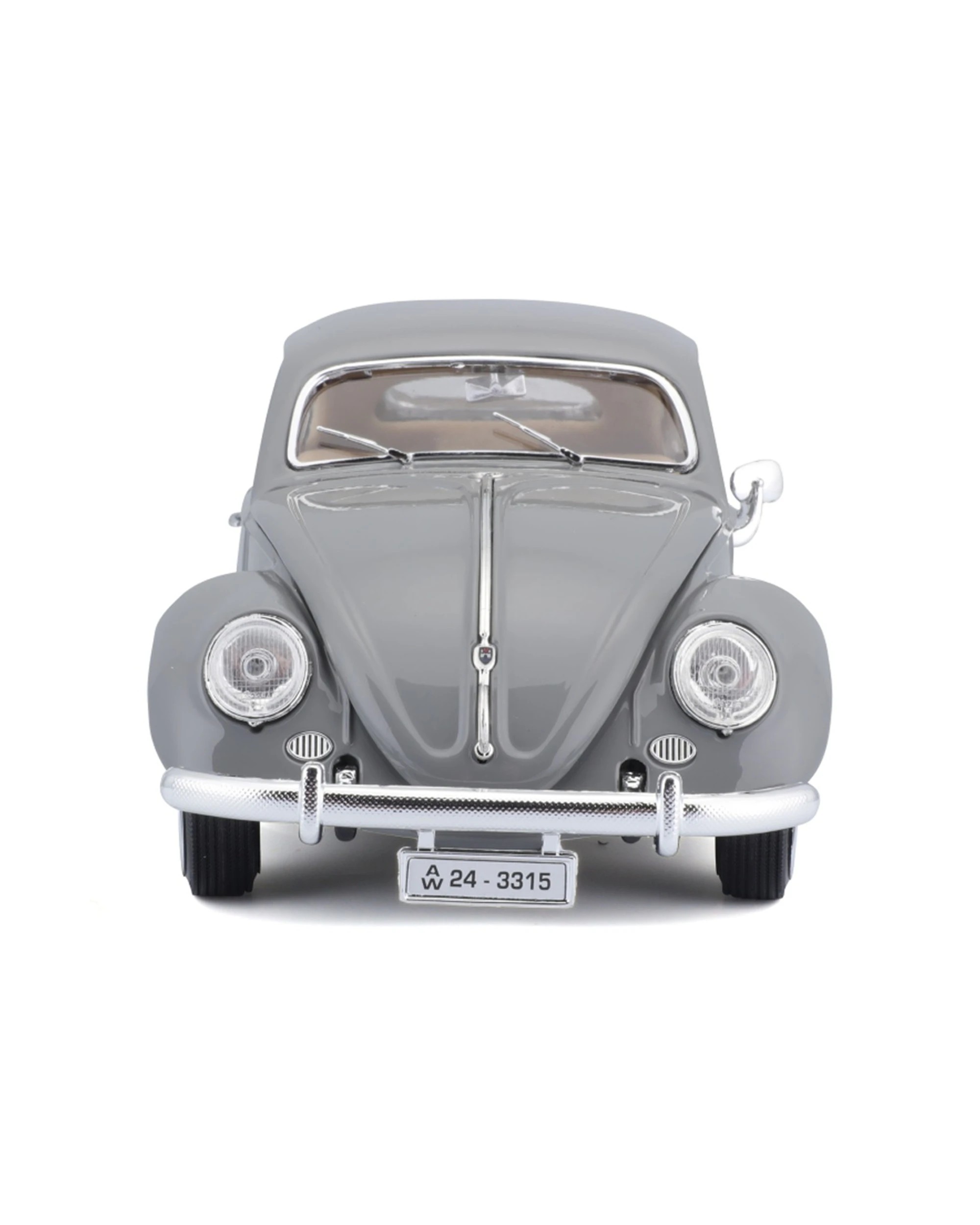 2 Bburago 1955 Volkswagen Beetle Model Car Collectible Replica Toy - Grey, 2 of 7