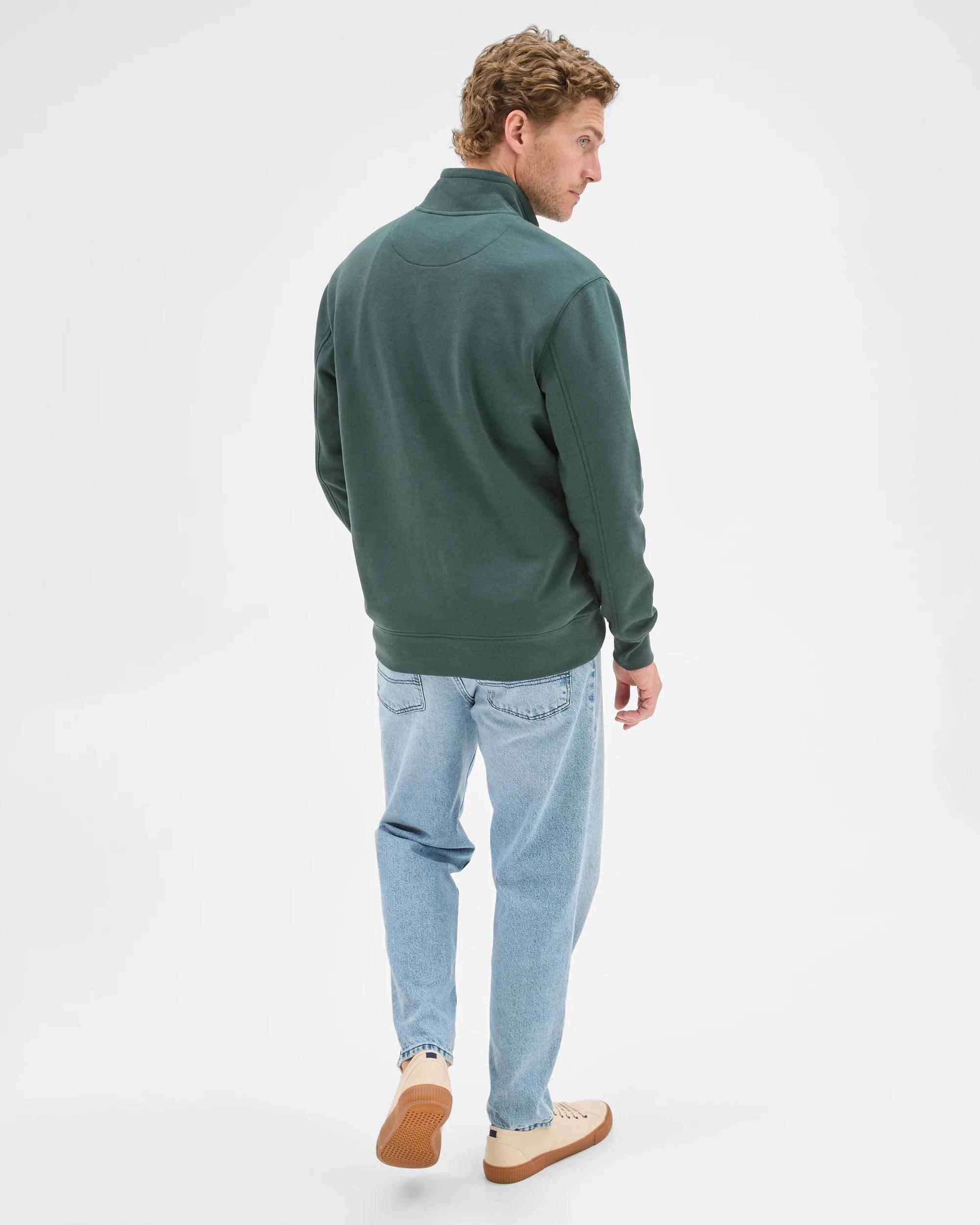 6 Target Man Australian Cotton Blend Fleece Half Zip Top DARK GREEN, 6 of 6