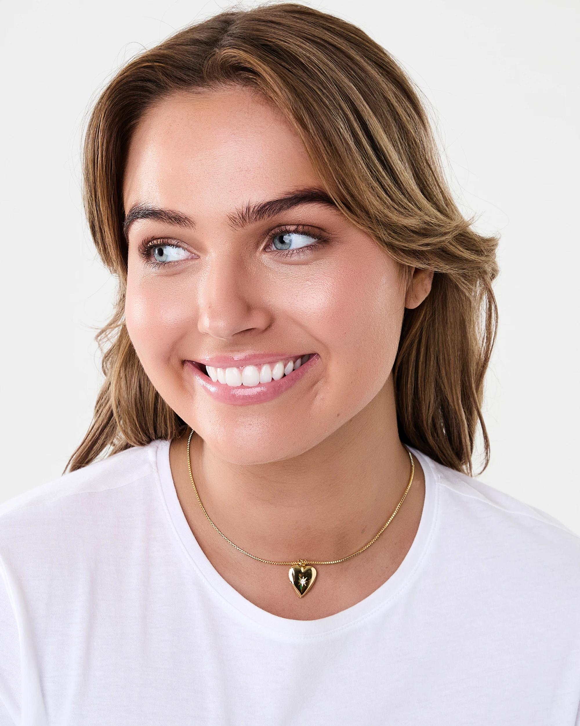 4 18K Gold Plated Heart Locket Necklace Gold, 4 of 5