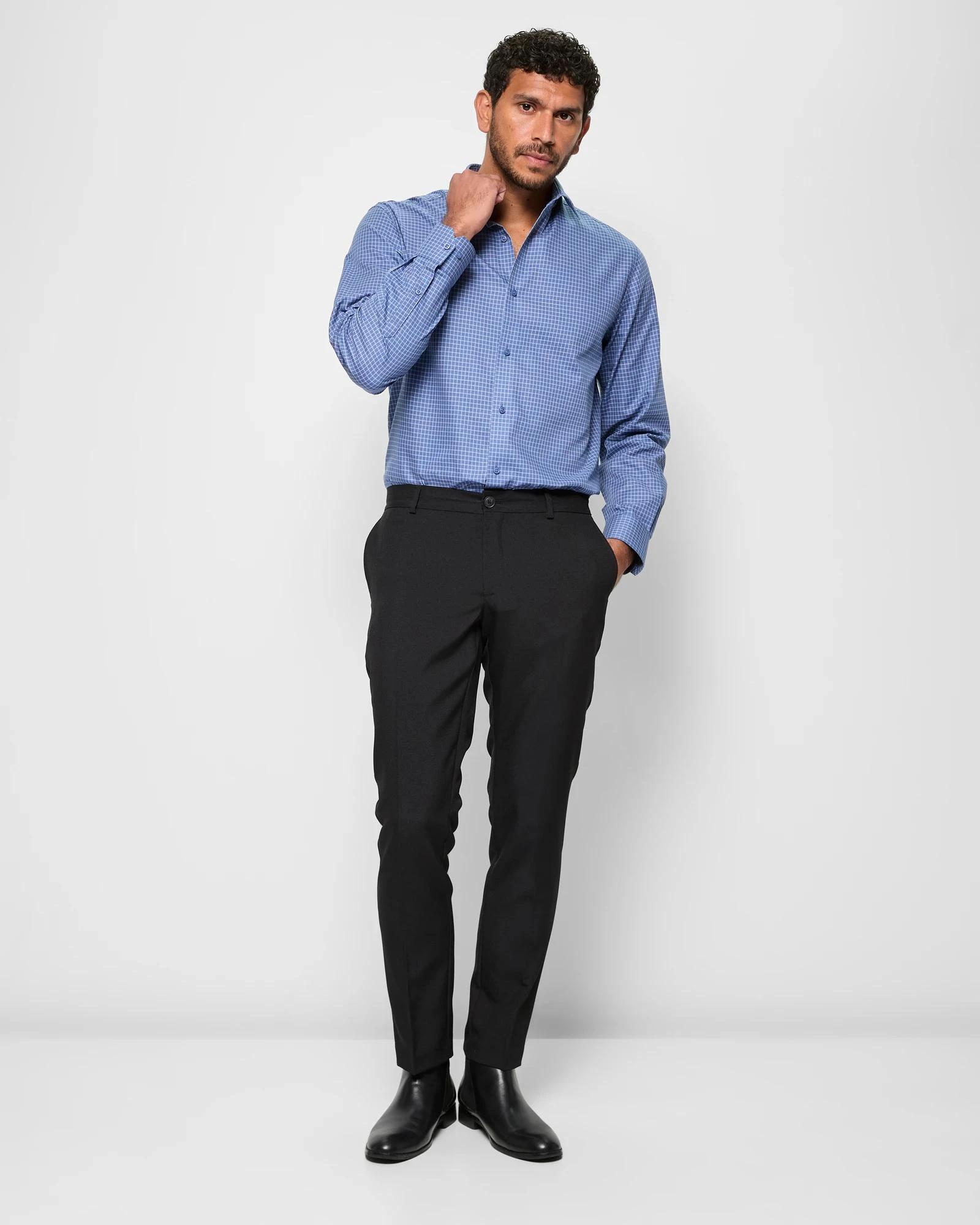 2 Long Sleeve Tattersall Shirt - Preview BLUE, 2 of 5