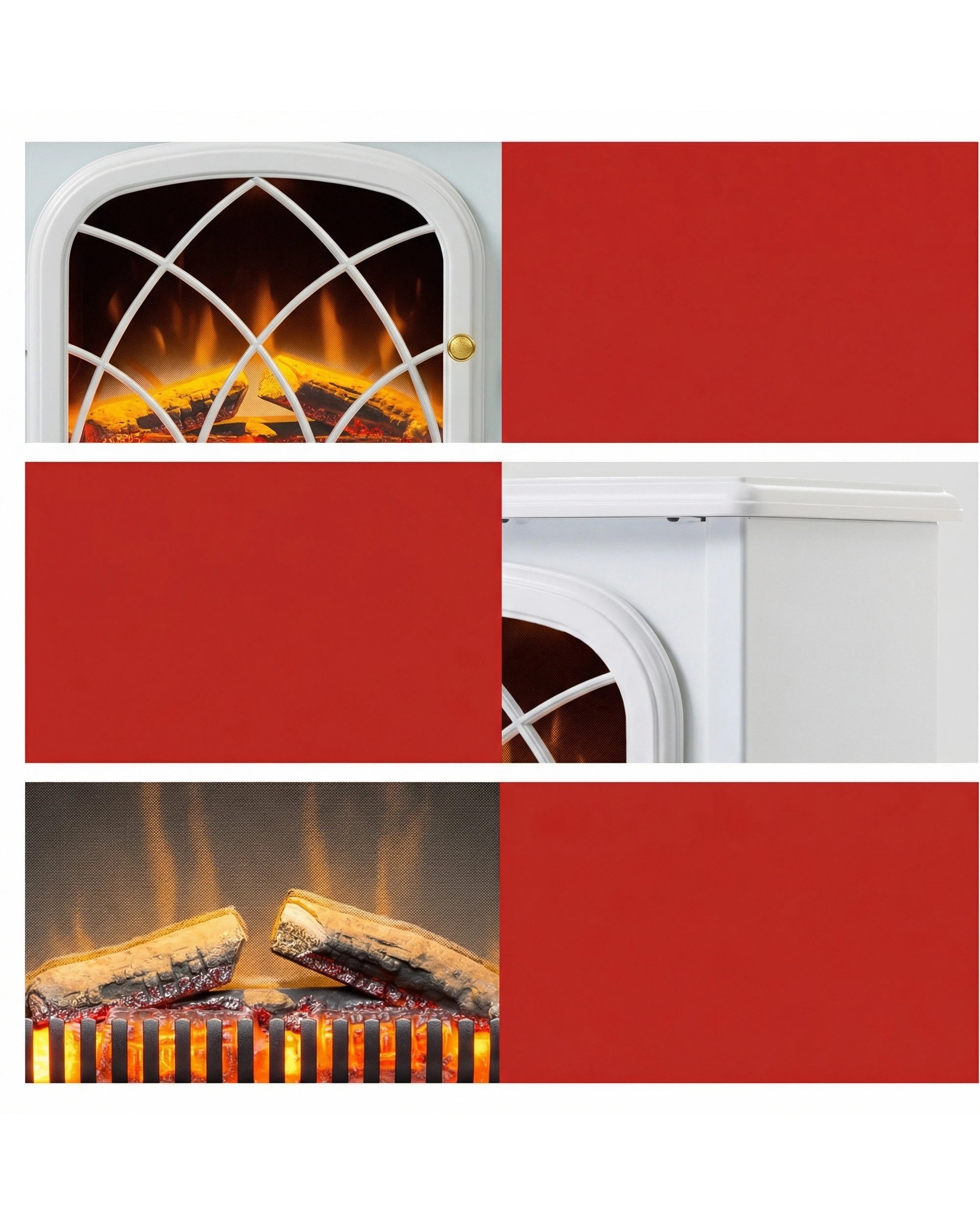 6 Dimplex 2kW Ritz White Optiflame Portable Electric Fire Stove - White, 6 of 8