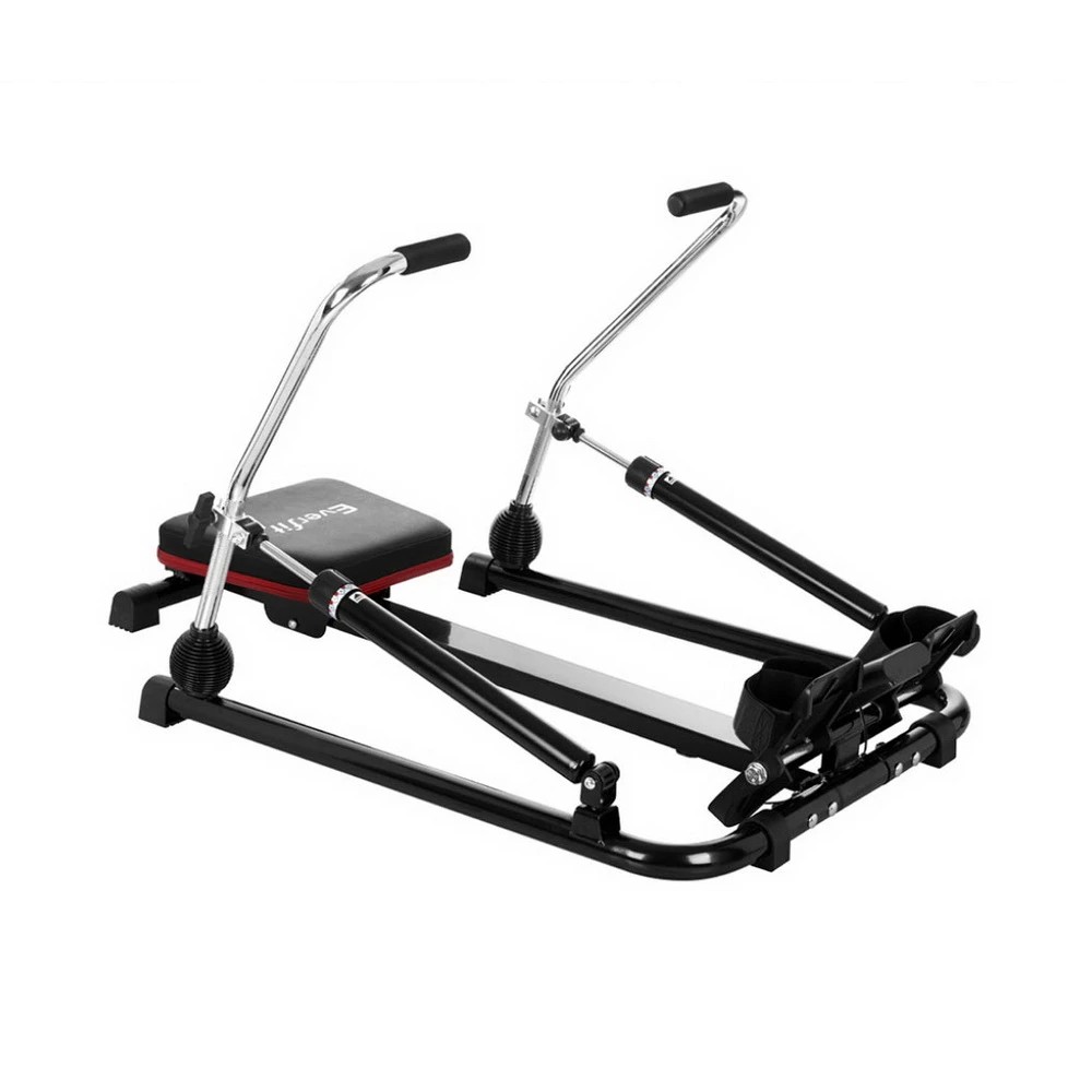 1 Everfit Rowing Machine 12 Levels Hydraulic Rower Fitness Gym Home - Black, 1 of 6