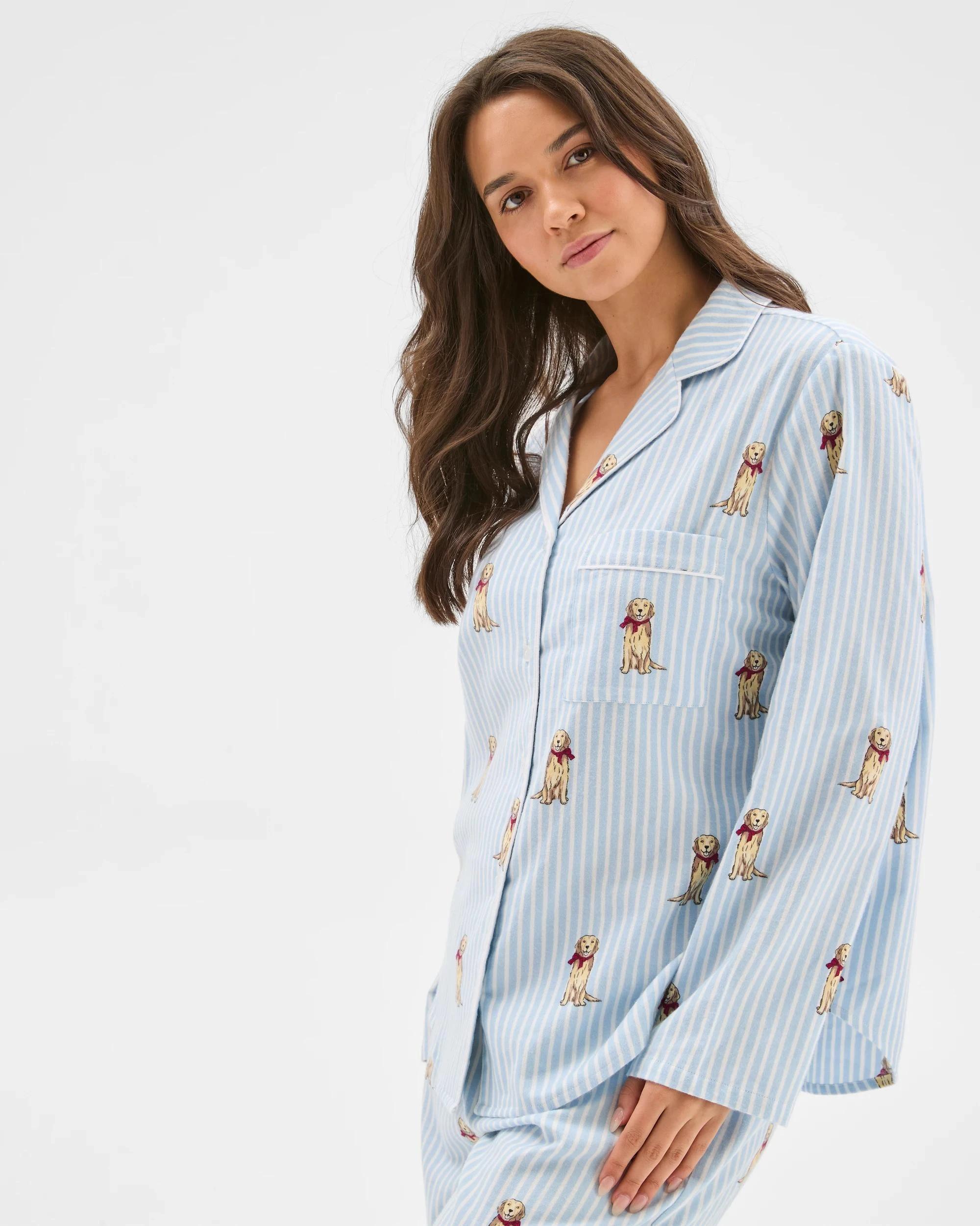 4 Target Woman Australian Cotton Flannelette Pyjama Set GOLDEN RETRIEVER STRIPE, 4 of 6