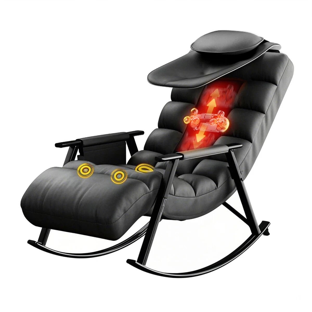 5 HOMASA Heated Rocking Massage Chair Recliner, 5 of 5