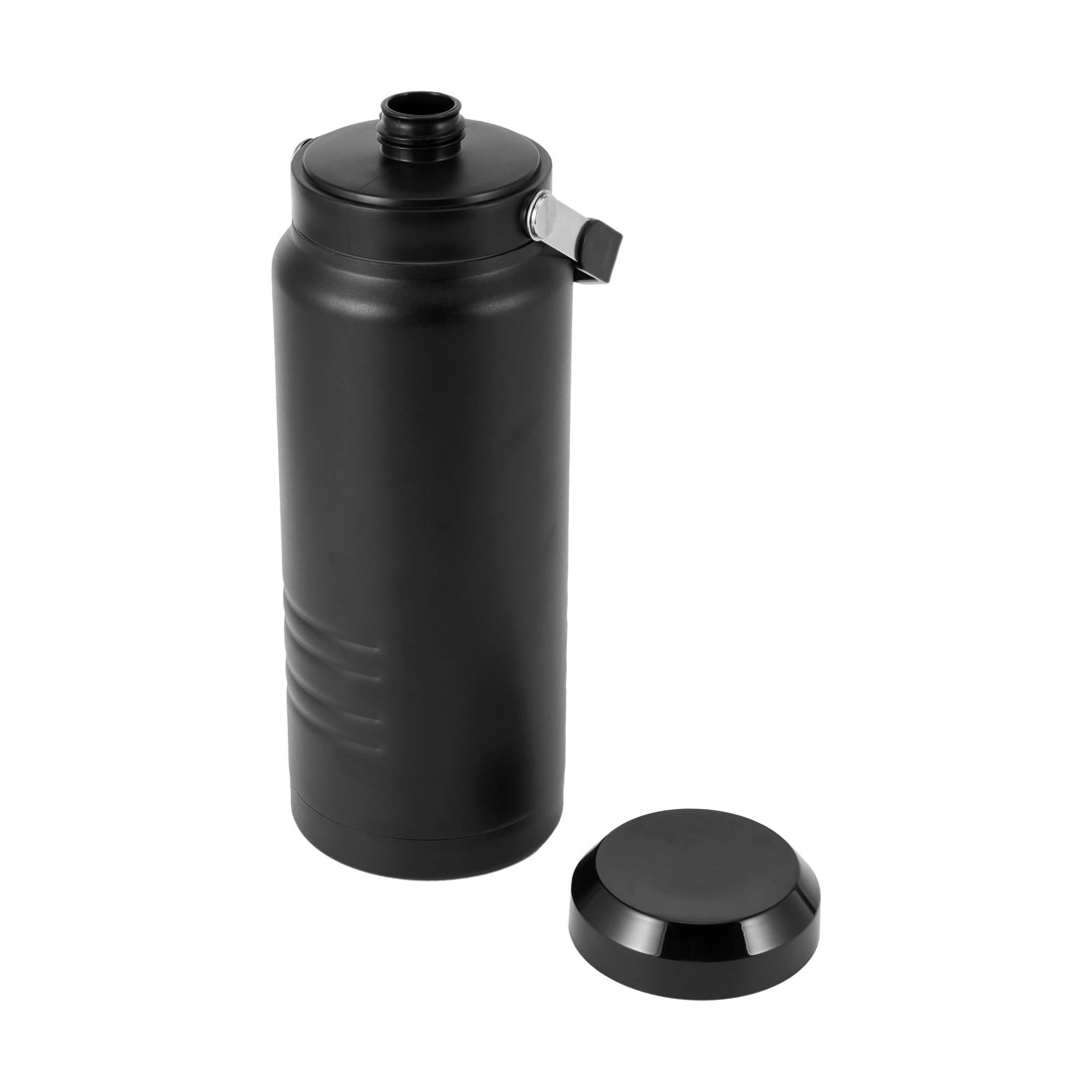 1 2L Black Stainless Steel Top Handle Drink Bottle, 1 of 6