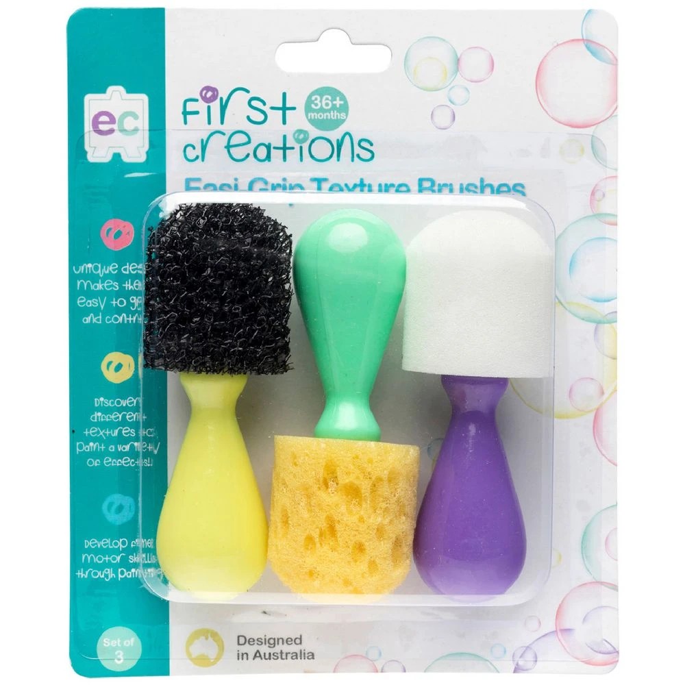 1 First Creations Easi-Grip Texture Brushes Assorted 3 Pack, 1 of 3