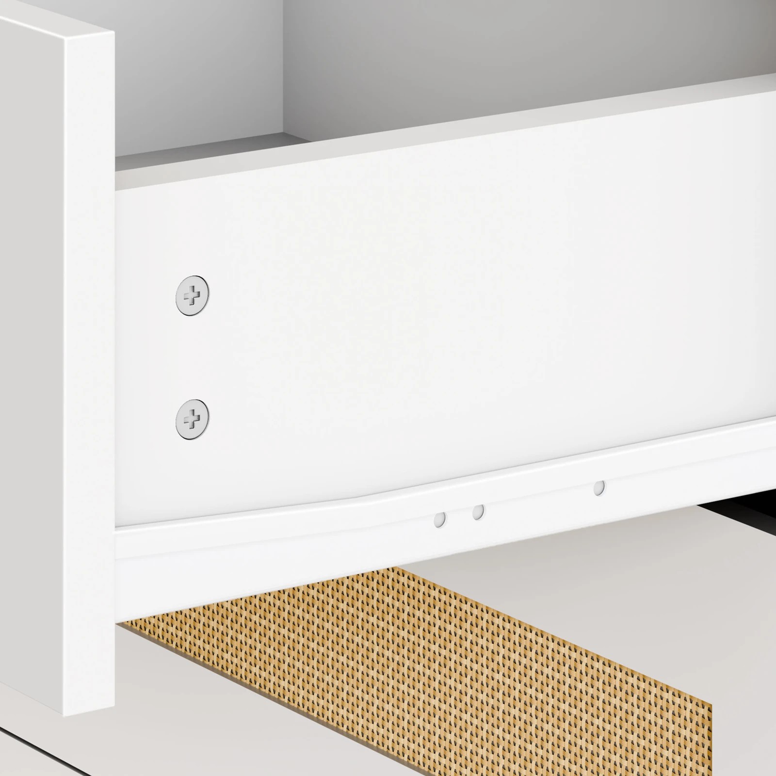 8 Alfordson 6 Chest of Drawers Rattan Storage Cabinet Dresser Tallboy - White, 8 of 10