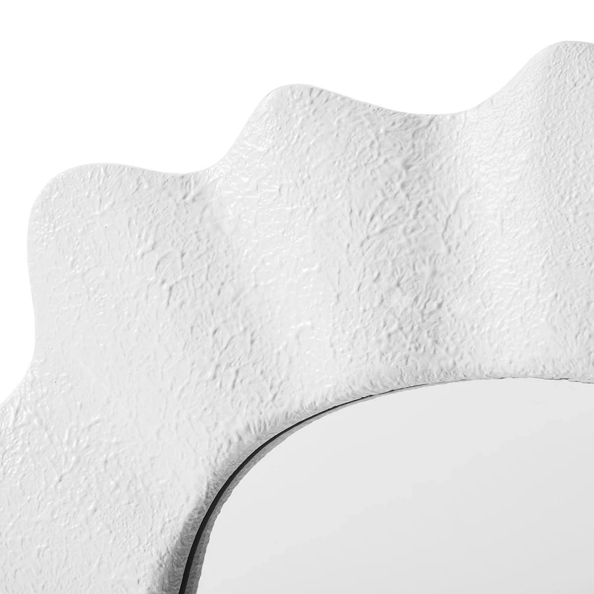 4 Textured Wave Mirror - White, 4 of 8