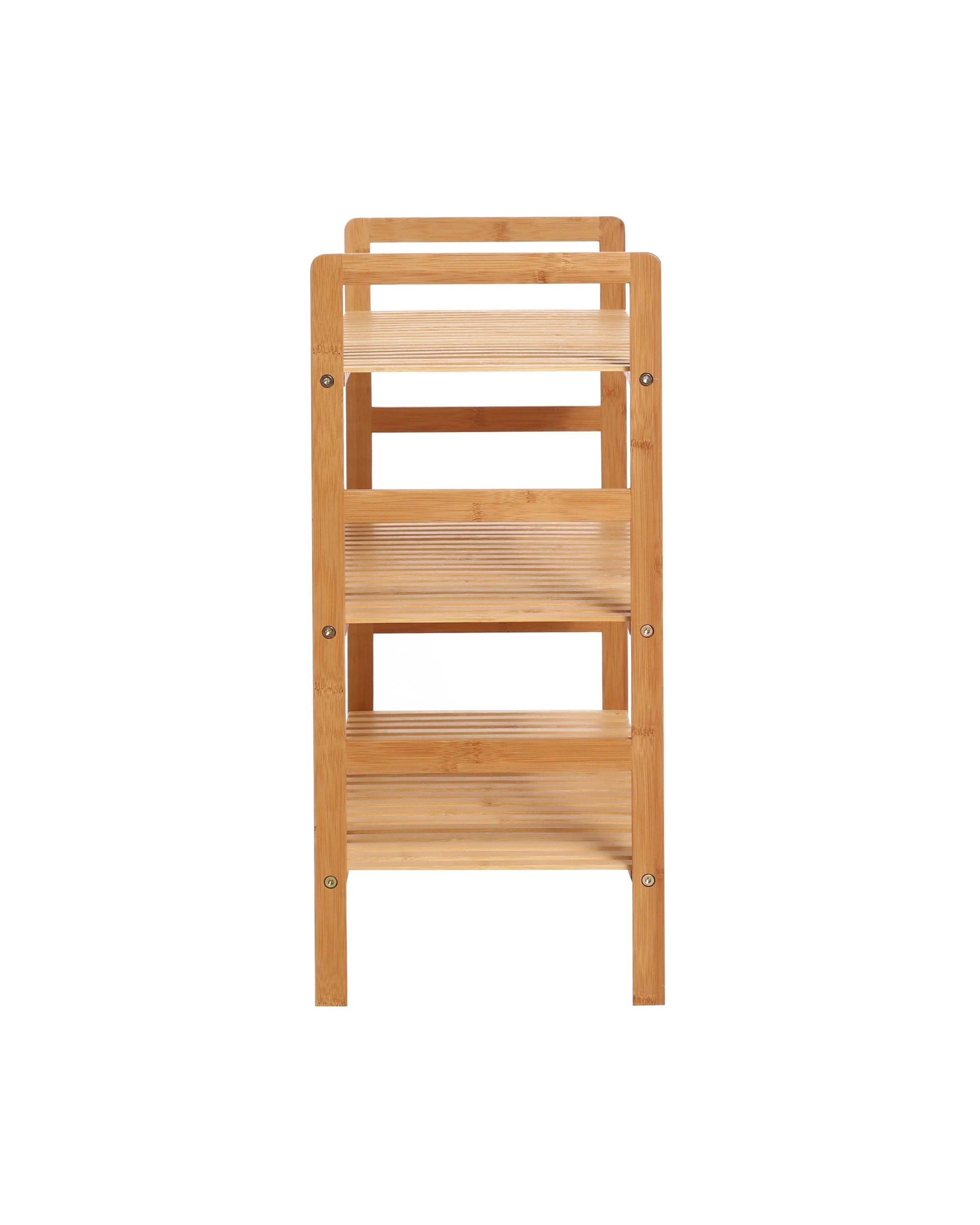 4 Sherwood Home 3-Tier Essential Bamboo Shoe Rack 70x27x60cm - Natural Bamboo, 4 of 4