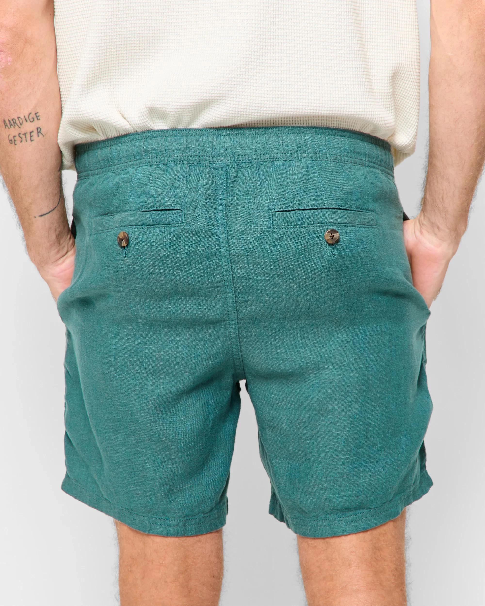 4 Target European Linen Shorts TEAL, 4 of 6