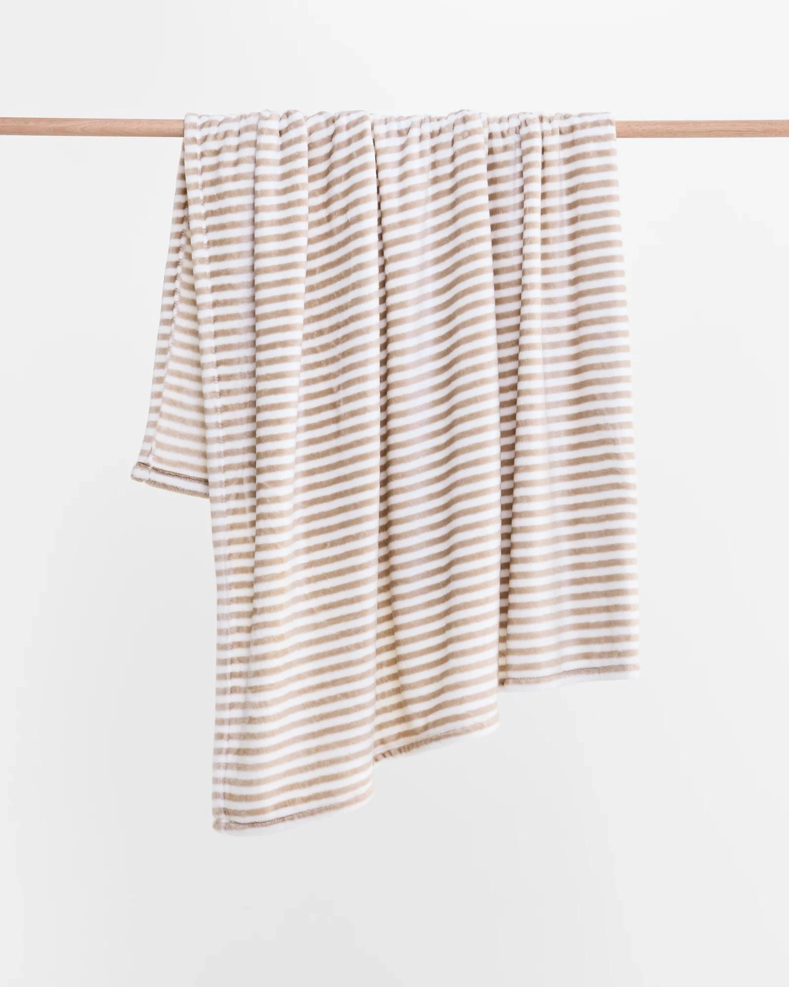 3 Target Ivy Super Soft Stripe Throw - Queen Bed - Natural, 3 of 3