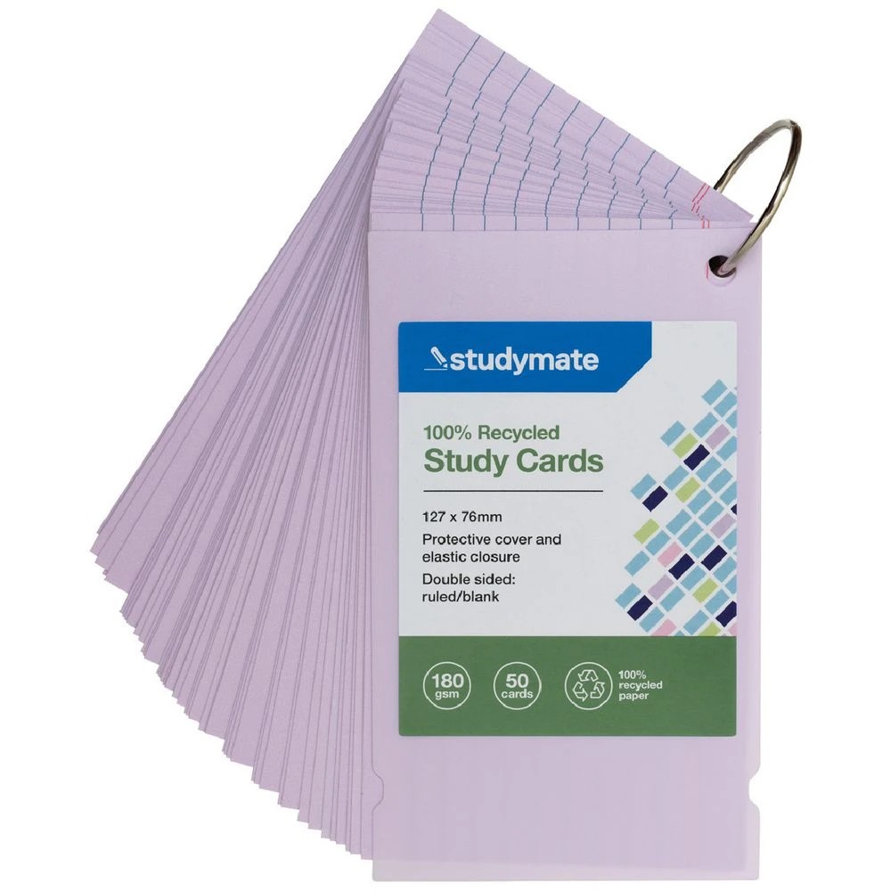1 Studymate Study Cards Pastel Purple 50 Sheets, 1 of 9