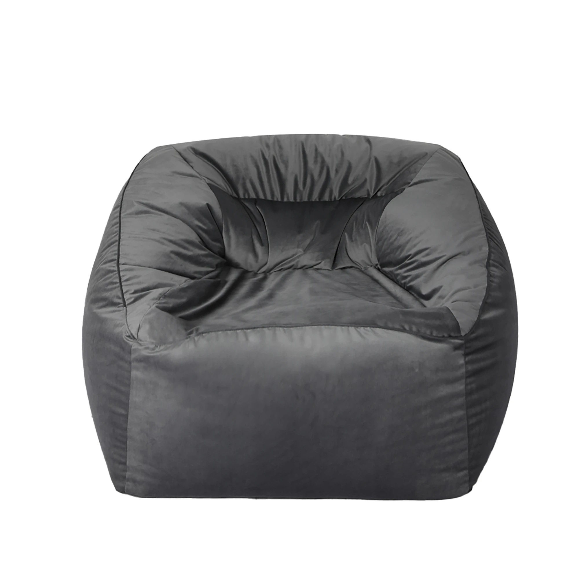 2 Marlow Bean Bag Soft Velvet  Cover Only - Grey, 2 of 6