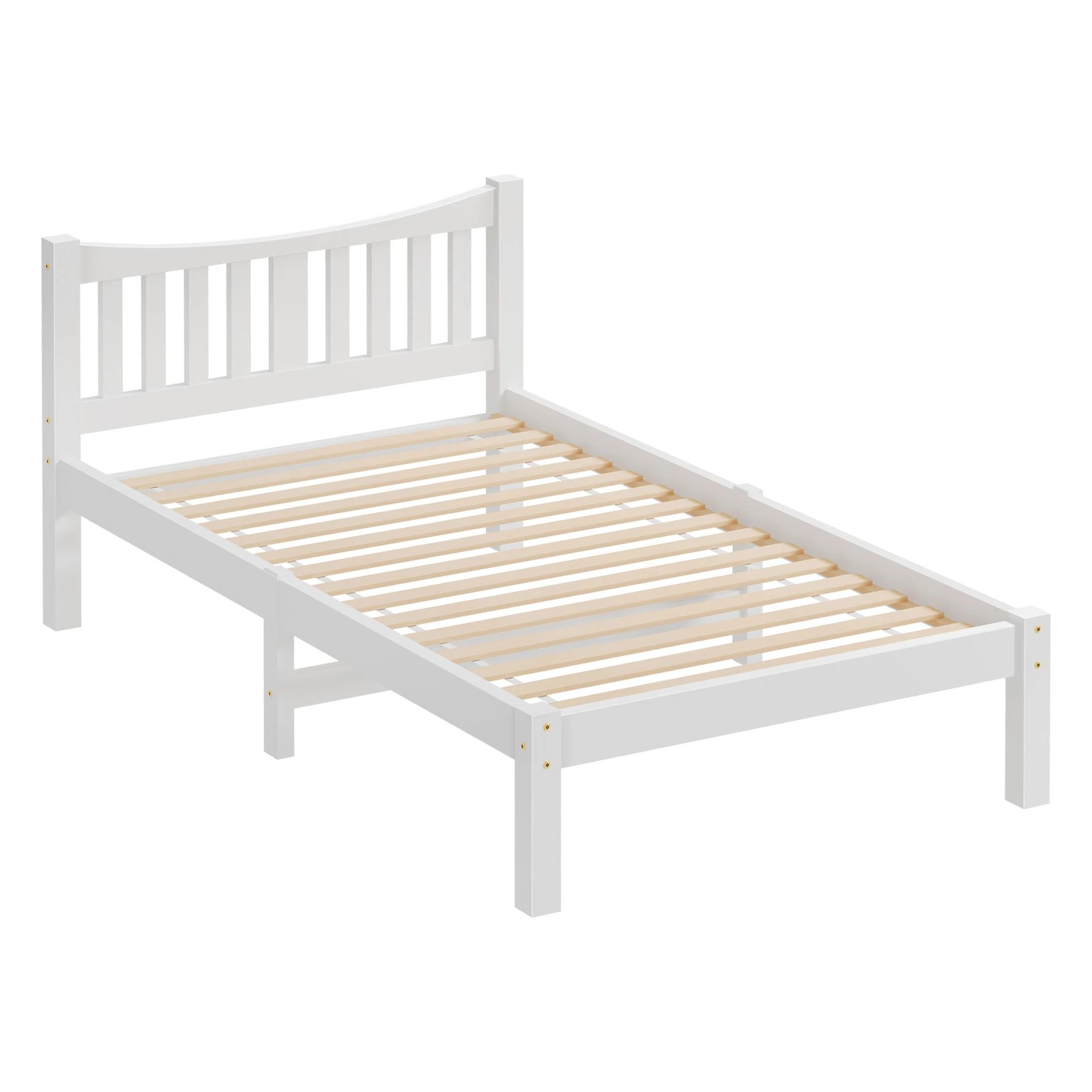 10 Alfordson Bed Frame Wooden King Single Solid Pine Timber Base Cambrie - White, 10 of 10