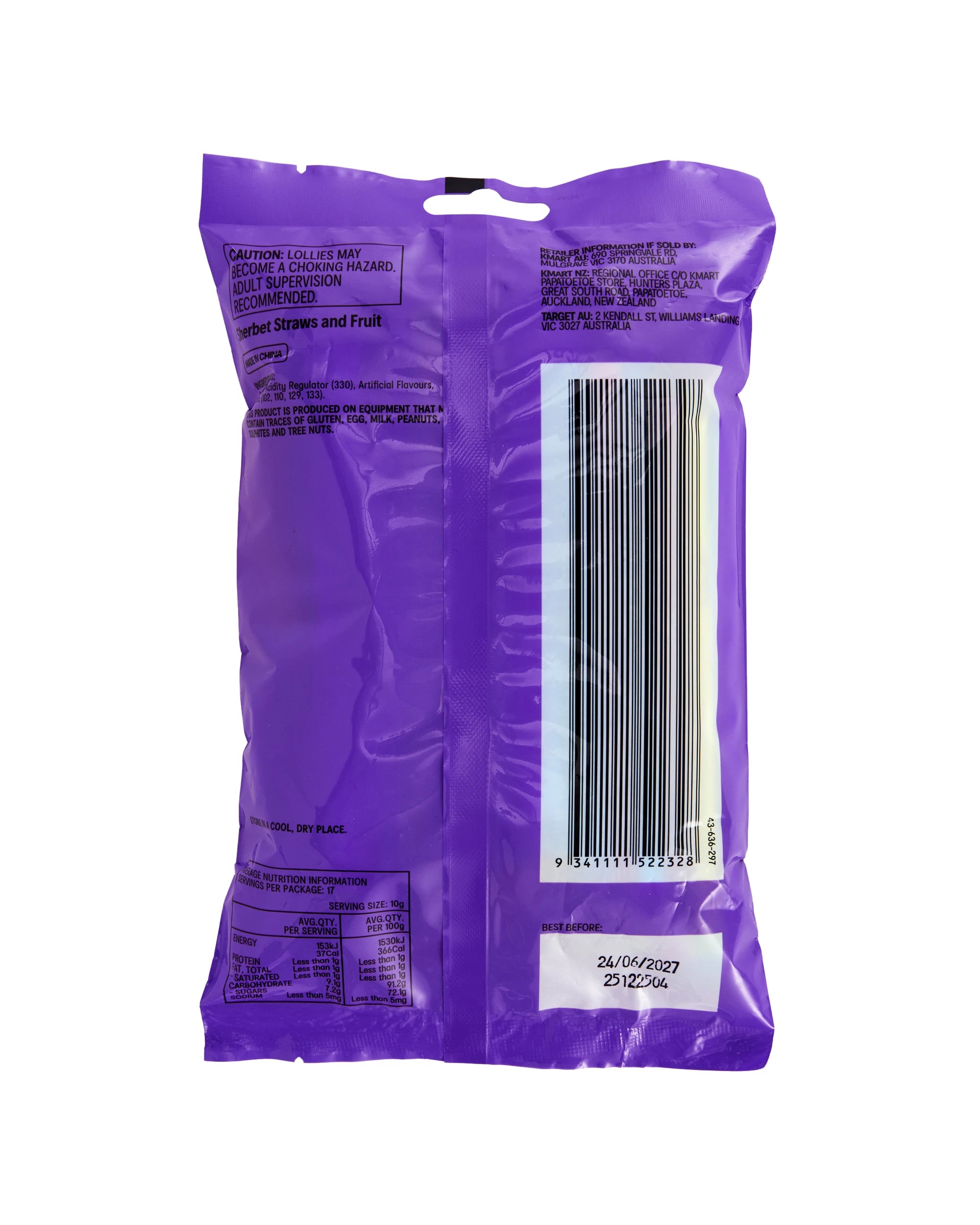 4 Sherbet Straws and Fruit 170g, 4 of 4