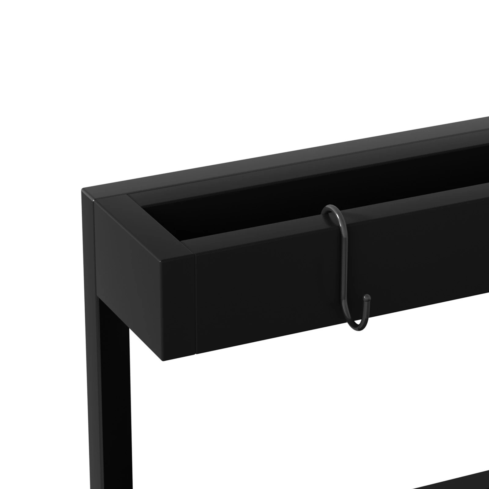 8 Advwin Bedside Table with Charging Station LED Lights Drawer and Open Storage Shelves - Black, 8 of 10