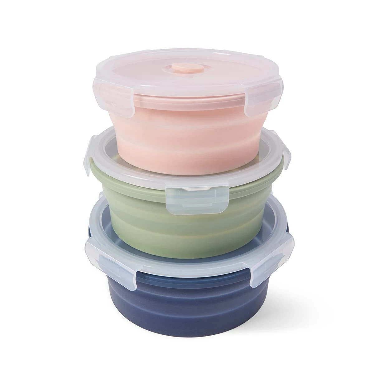 1 3 Piece Silicone Collapsible Salad Bowls, 1 of 10