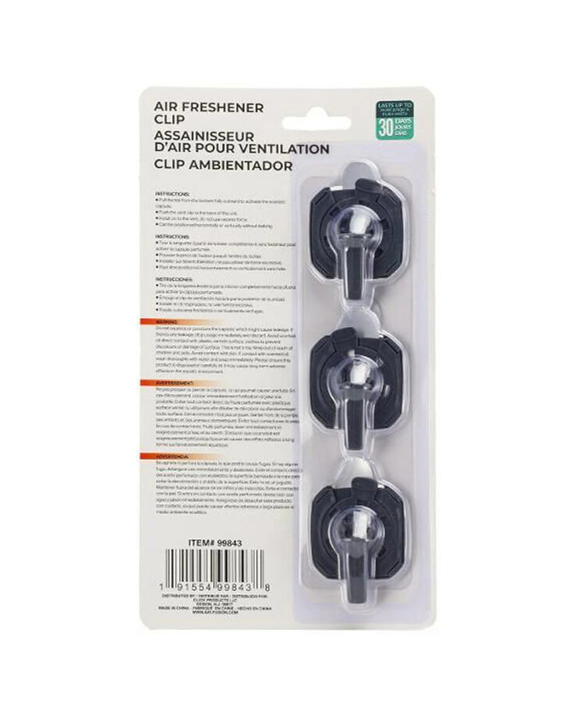 3 Air Fusion 6x 3pc Car Air Freshener Vent Clip 4ml Rainforest - Green, 3 of 3