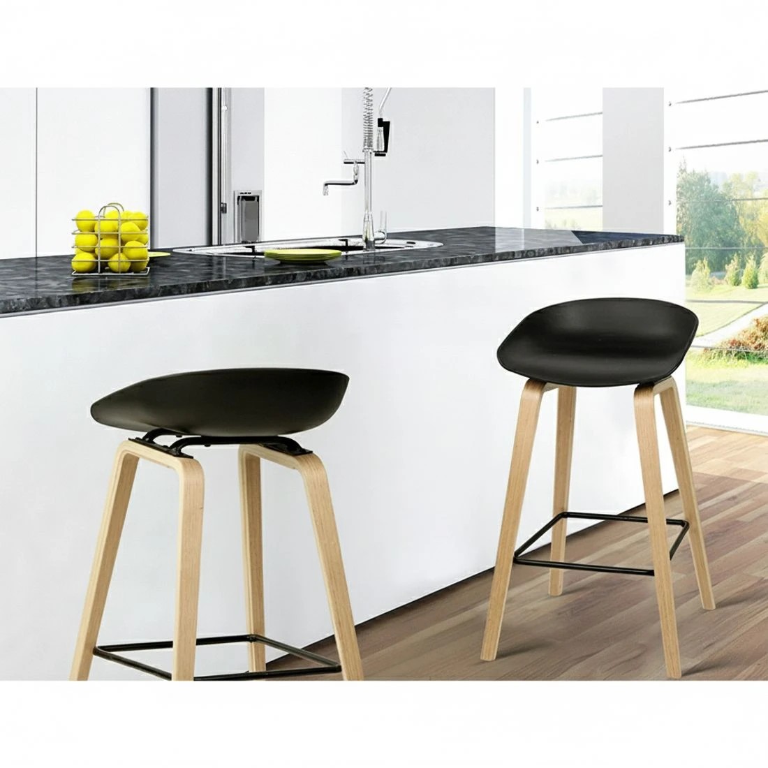 5 Artiss 2x Bar Stools - Black, 5 of 8