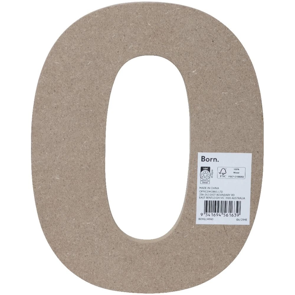 2 Born Wooden Number 0 20cm, 2 of 3