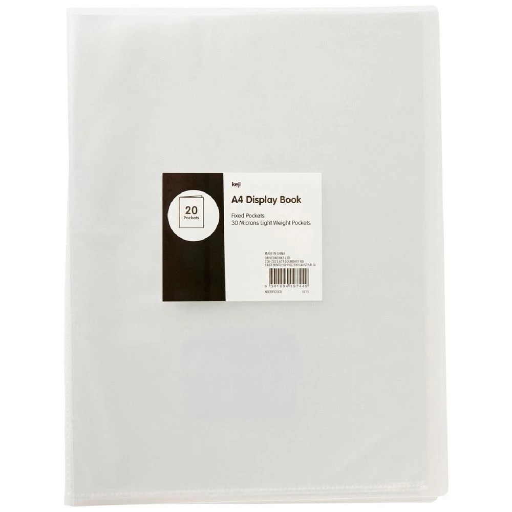 1 Display Book A4 20 Pocket Fixed Light Weight Clear, 1 of 2