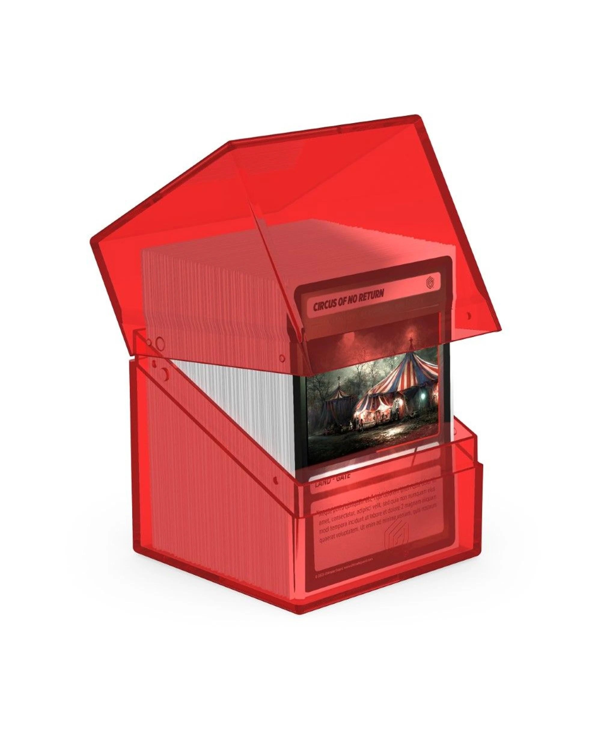 3 Ultimate Guard Boulder 100+ Clear Deck Case - Ruby - Red, 3 of 3