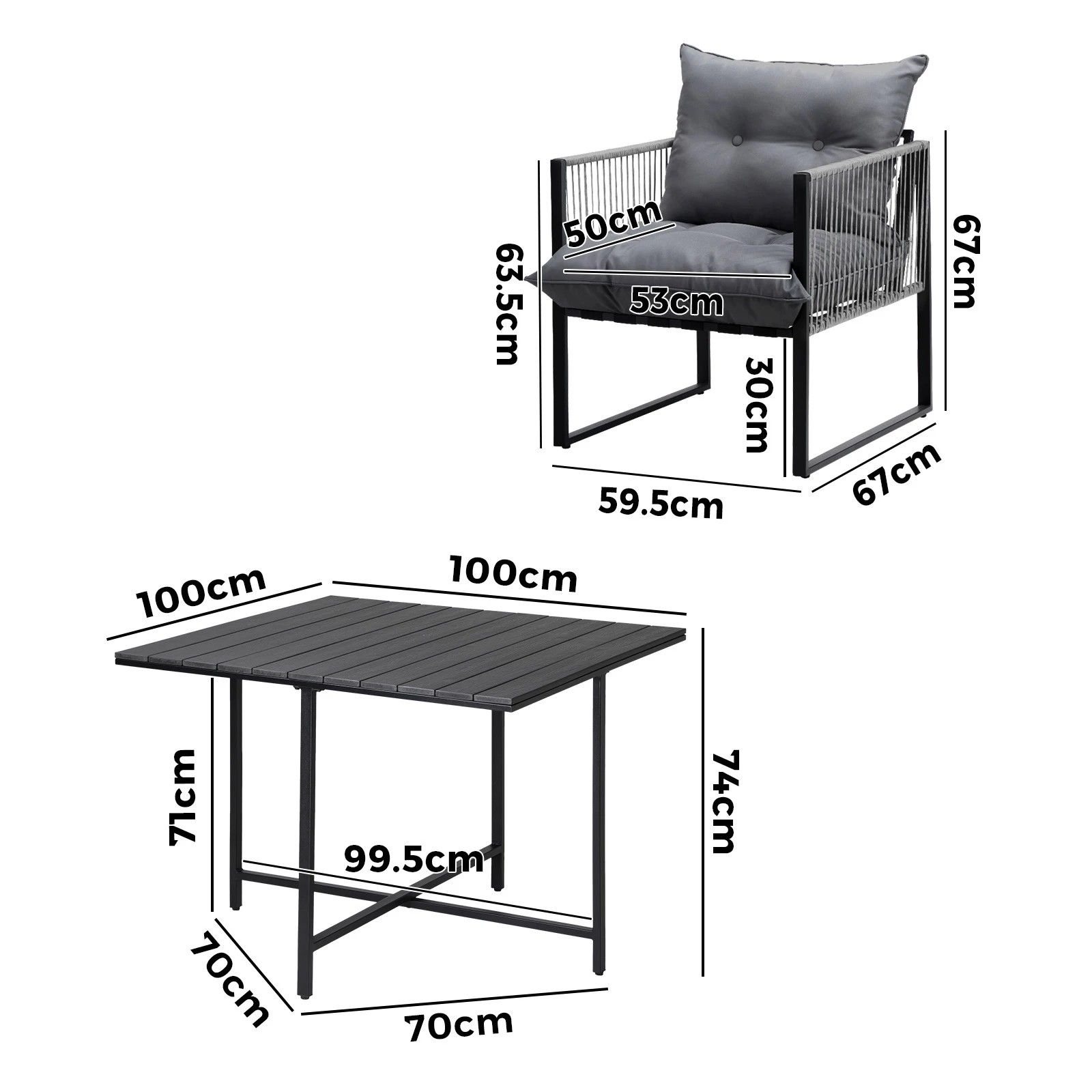 9 Livsip 5pcs Outdoor Dining Set Patio Furniture Garden Table Sofa Chairs
 - Multi, 9 of 10