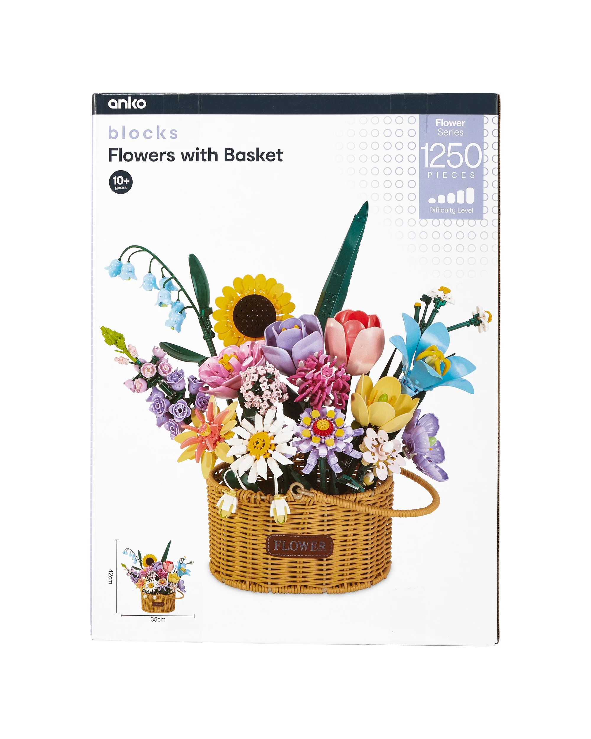 7 1250 Piece Blocks Flower Series: Flowers with Basket, 7 of 7