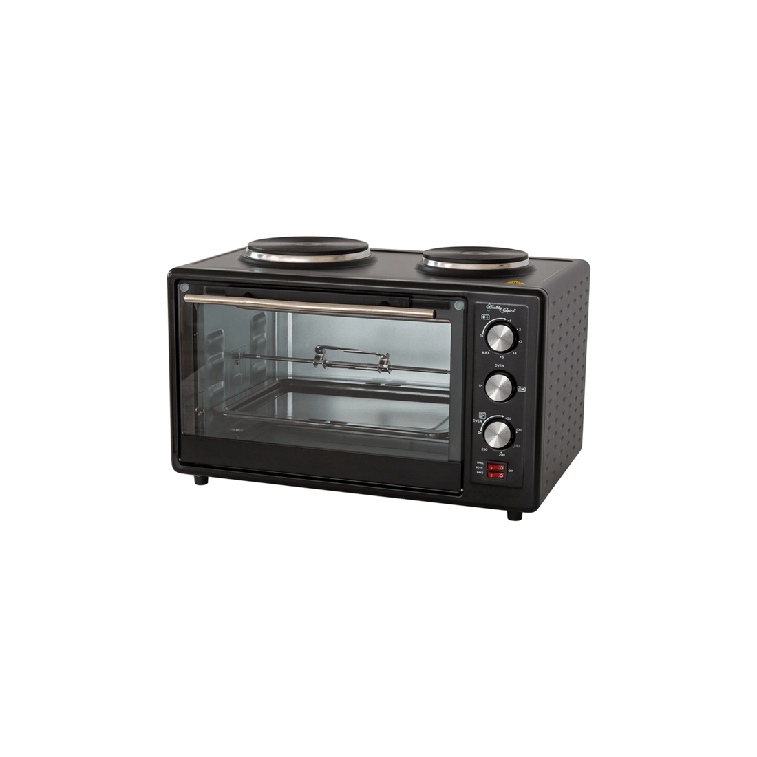 7 34l 1700w Portable Electric Rotisserie Grill/toaster Oven/dual Cooktop/hot Plate
 - Black, 7 of 7