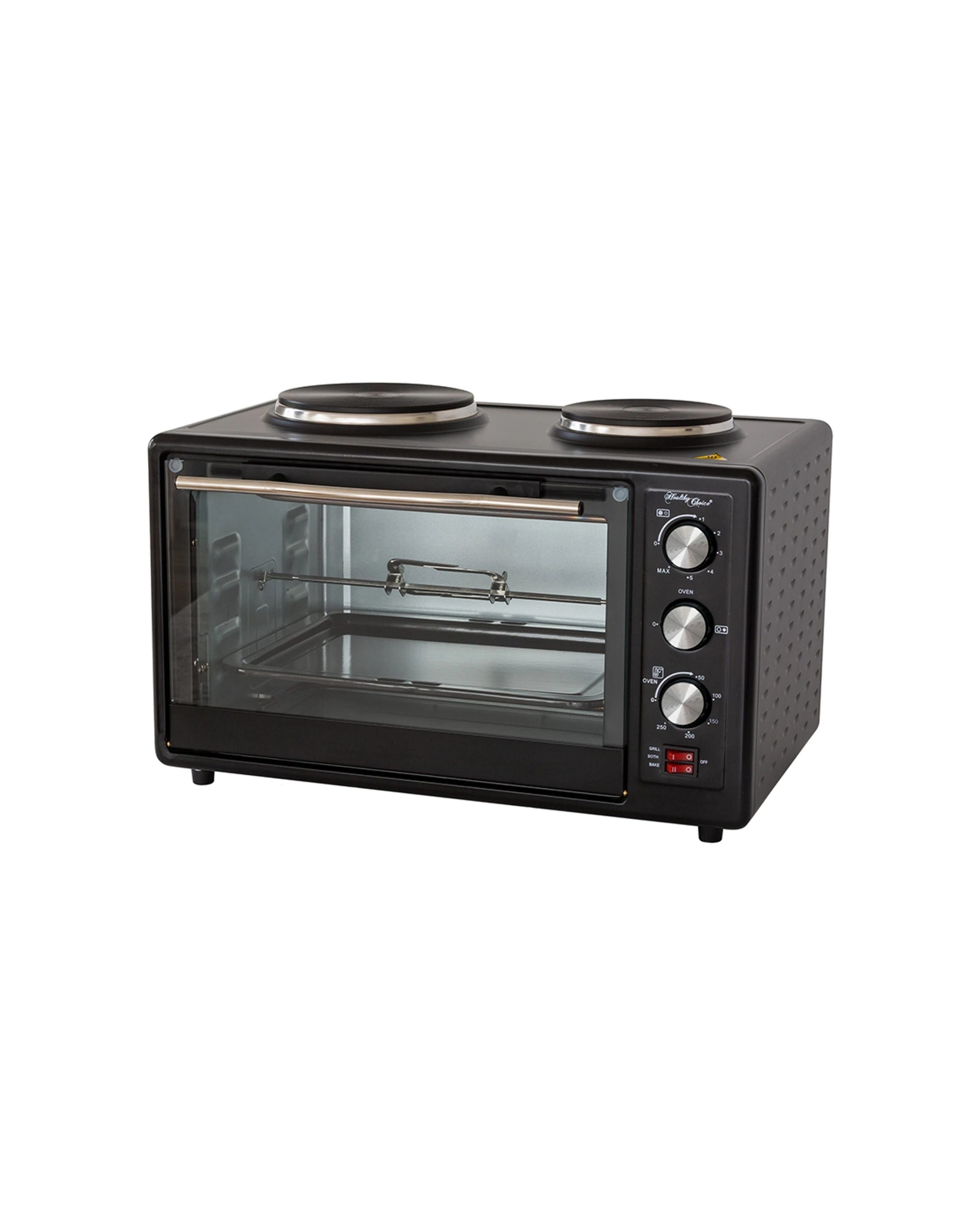 7 34l 1700w Portable Electric Rotisserie Grill/toaster Oven/dual Cooktop/hot Plate
 - Black, 7 of 7