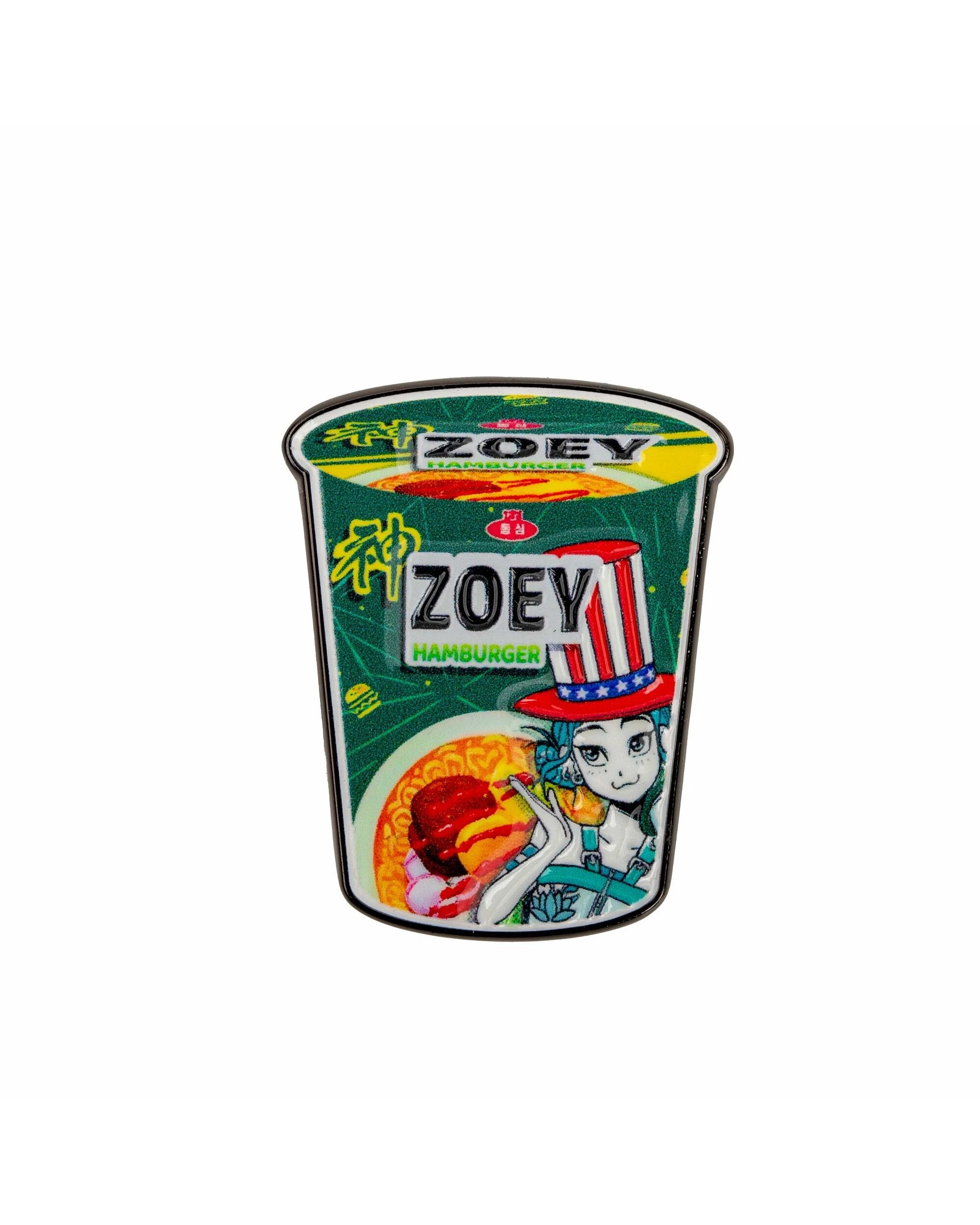 2 K-Pop Demon Hunters Zoey Hamburger Noodles Pin, 2 of 3
