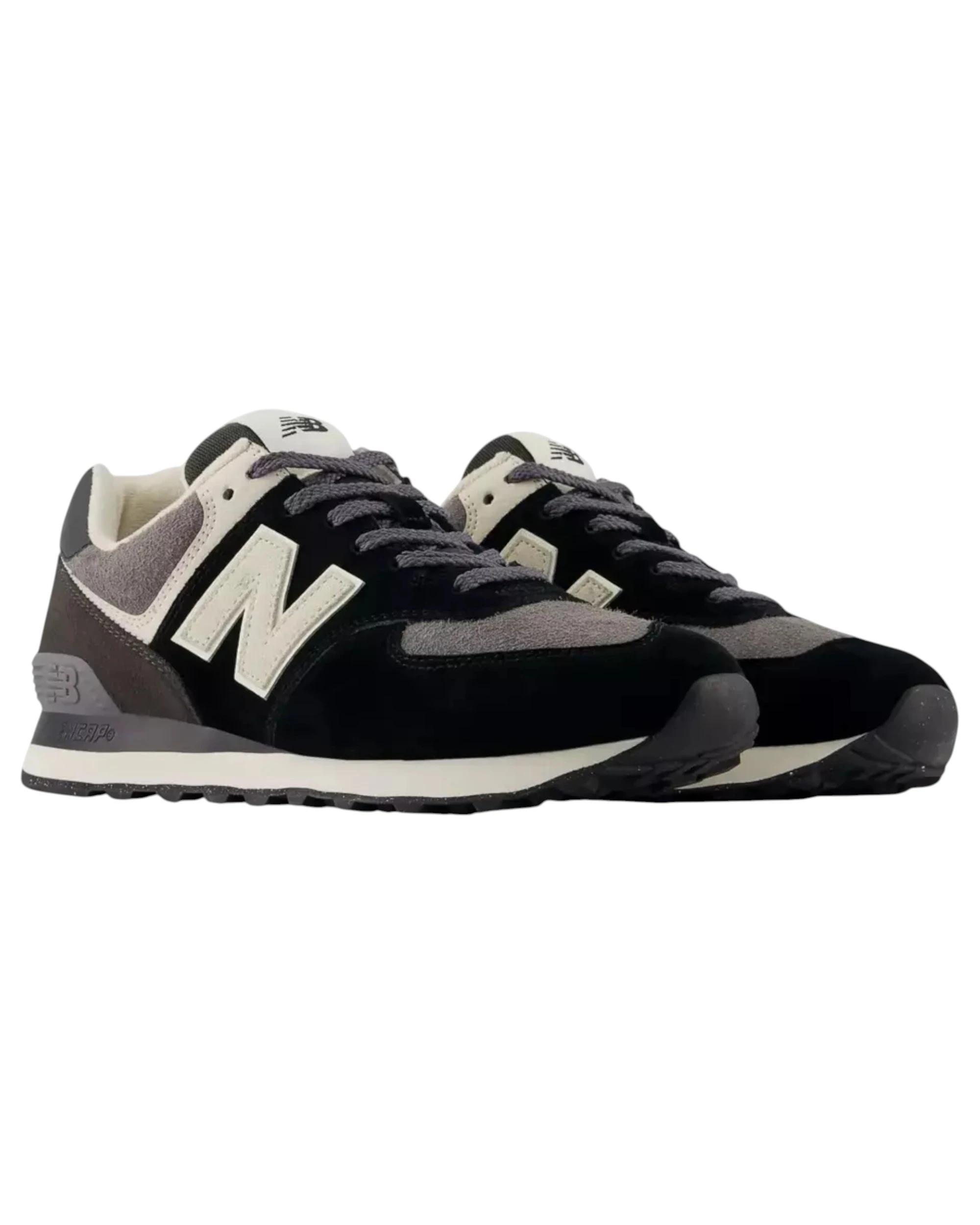 6 New Balance Mens 574 Athletic Shoes BLACK MULTI, 6 of 6