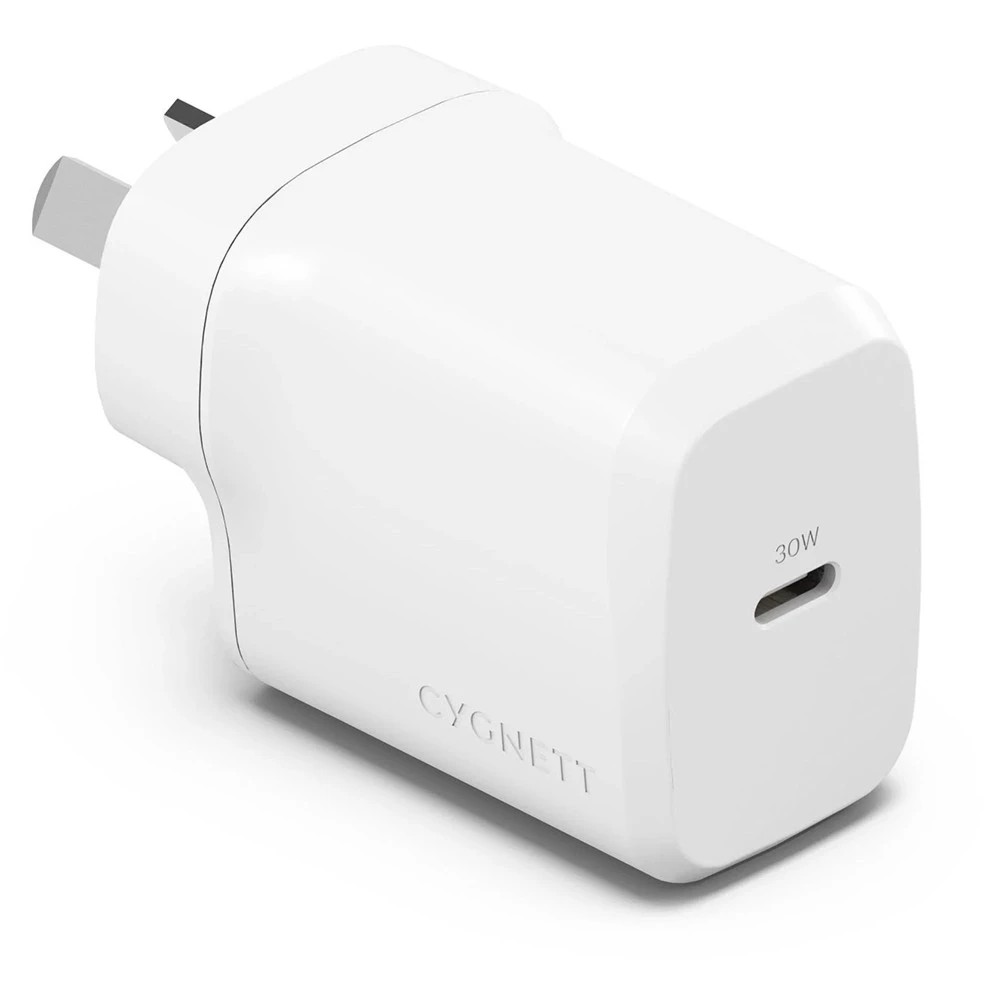 1 Cygnett - PowerPlus 30W Single Port GaN USB-C Wall Charger - White, 1 of 3