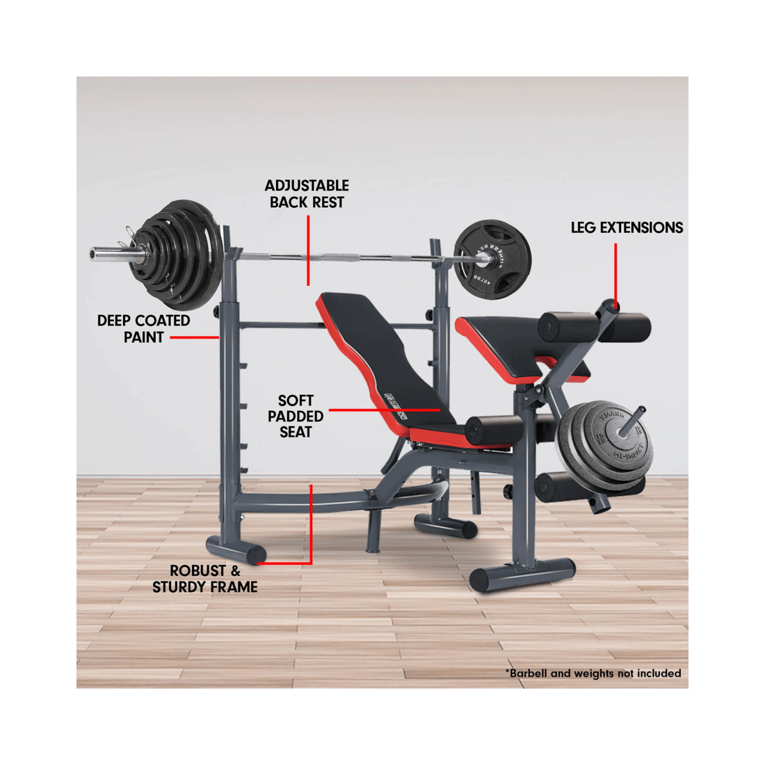 7 Powertrain Adjustable Weight Bench Home Gym Bench Press Exercise, 7 of 8