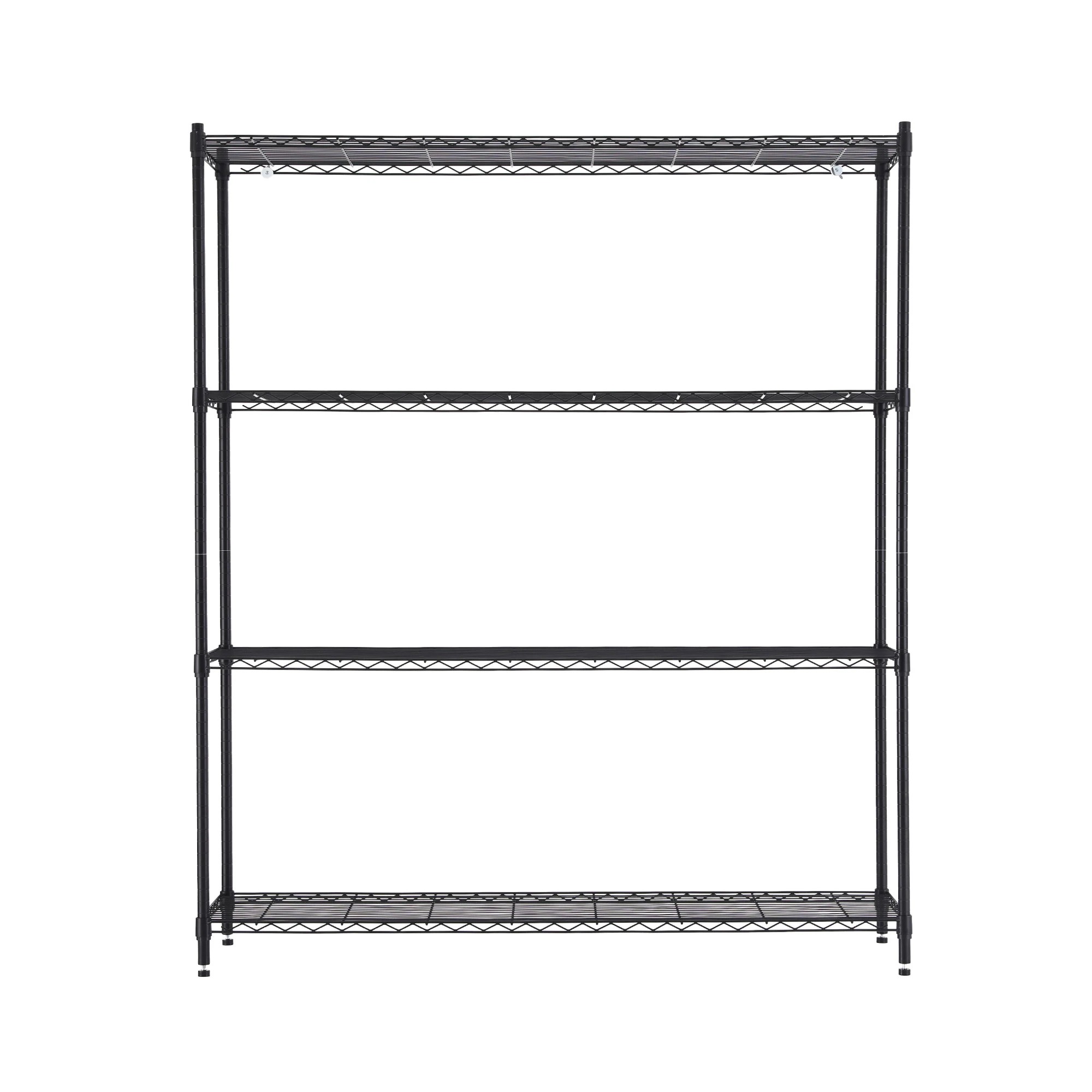 4 Artiss 4-Tier Kitchen Garage Rack Shelf with Wheels Shelving Unit 152x45x187CM Adjustable Metal Storage Shelves - Black, 4 of 9