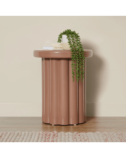 Round Marble Look Side Table