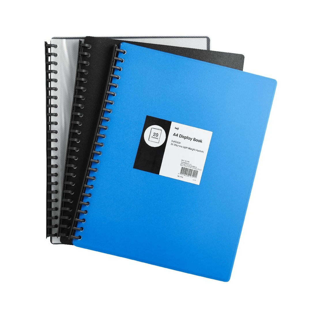 2 Keji Display Book A4 20 Pocket Refillable Clear and Black, 2 of 3