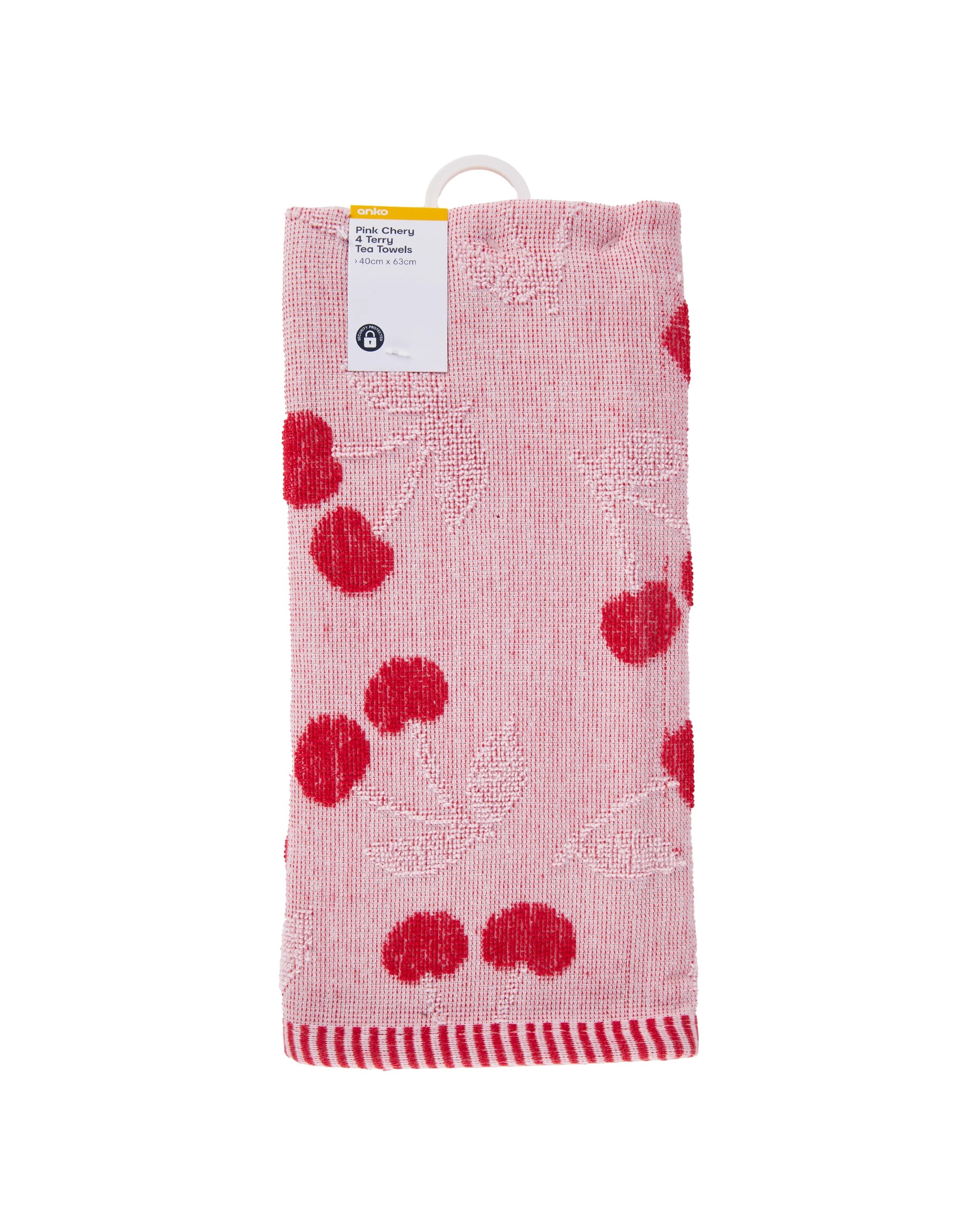 7 4 Pack Pink Cherry Terry Tea Towels, 7 of 7