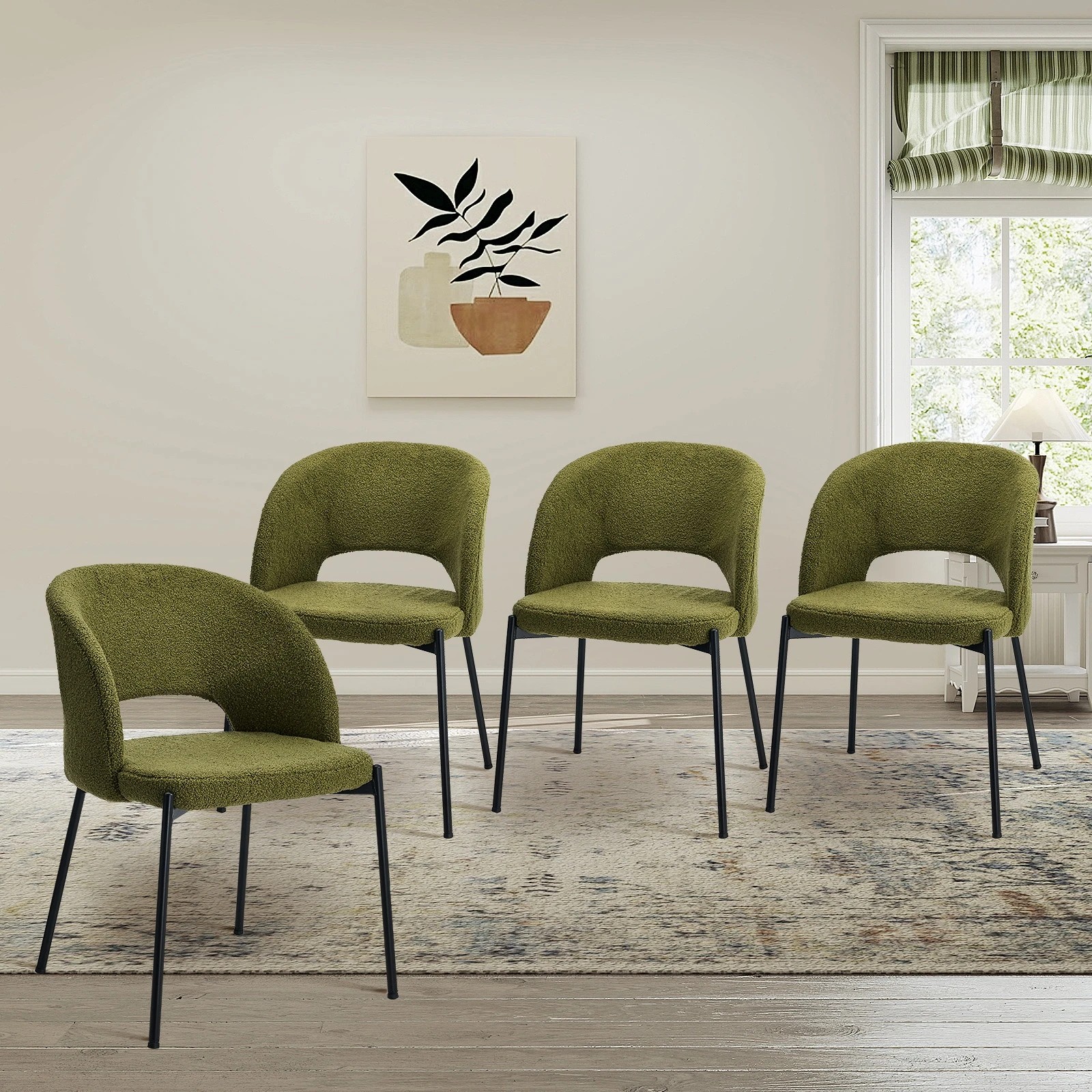 2 Oikiture 4x Armchair Dining Chair Accent Chairs Tub Armchairs Sherpa - Multi, 2 of 9