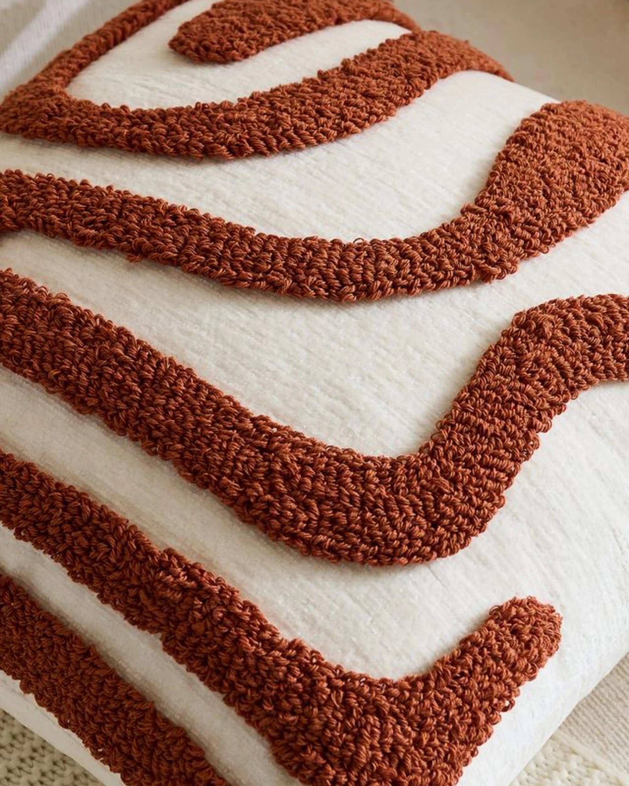 Gioia Casa 2-Pack Tufted Wave Cushion Covers 45cm x 45cm - Rust - Kmart