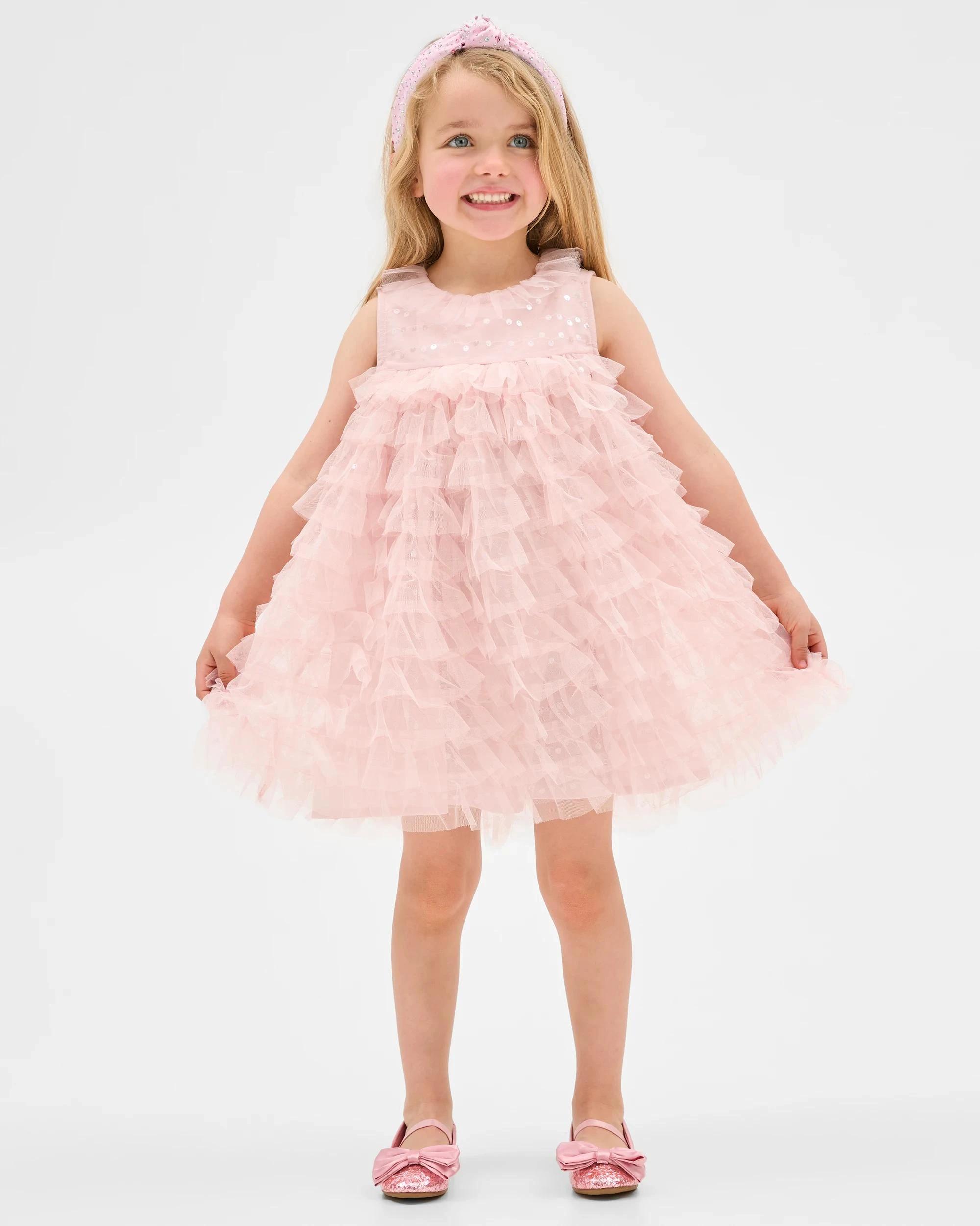 2 Target Kids Tulle Ruffle Dress PINK, 2 of 9