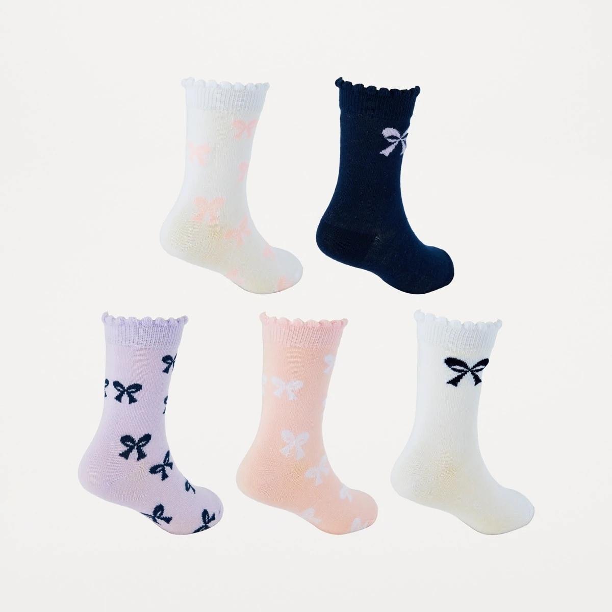 2 5 Pack Crew Socks BOWS, 2 of 3