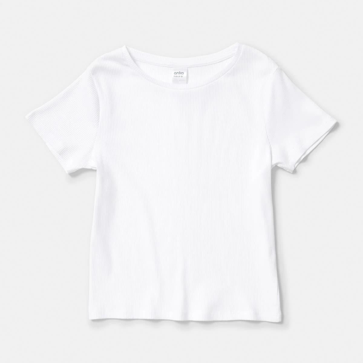 7 Short Sleeve Rib Top White, 7 of 8