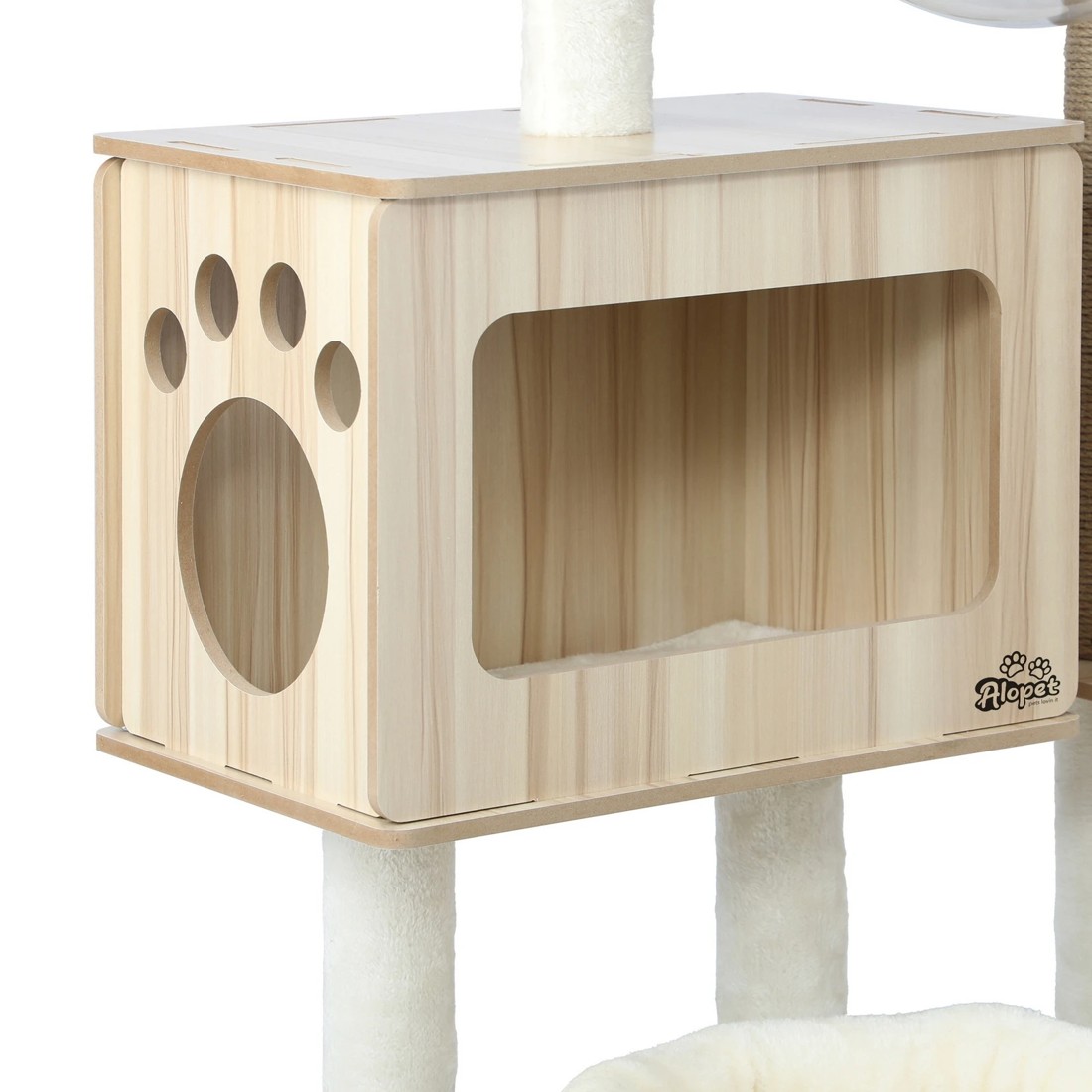7 Alopet Cat Tree Tower Scratching Post Scratcher Cats Condo House Bed Wood 142cm
 - Natural, 7 of 8
