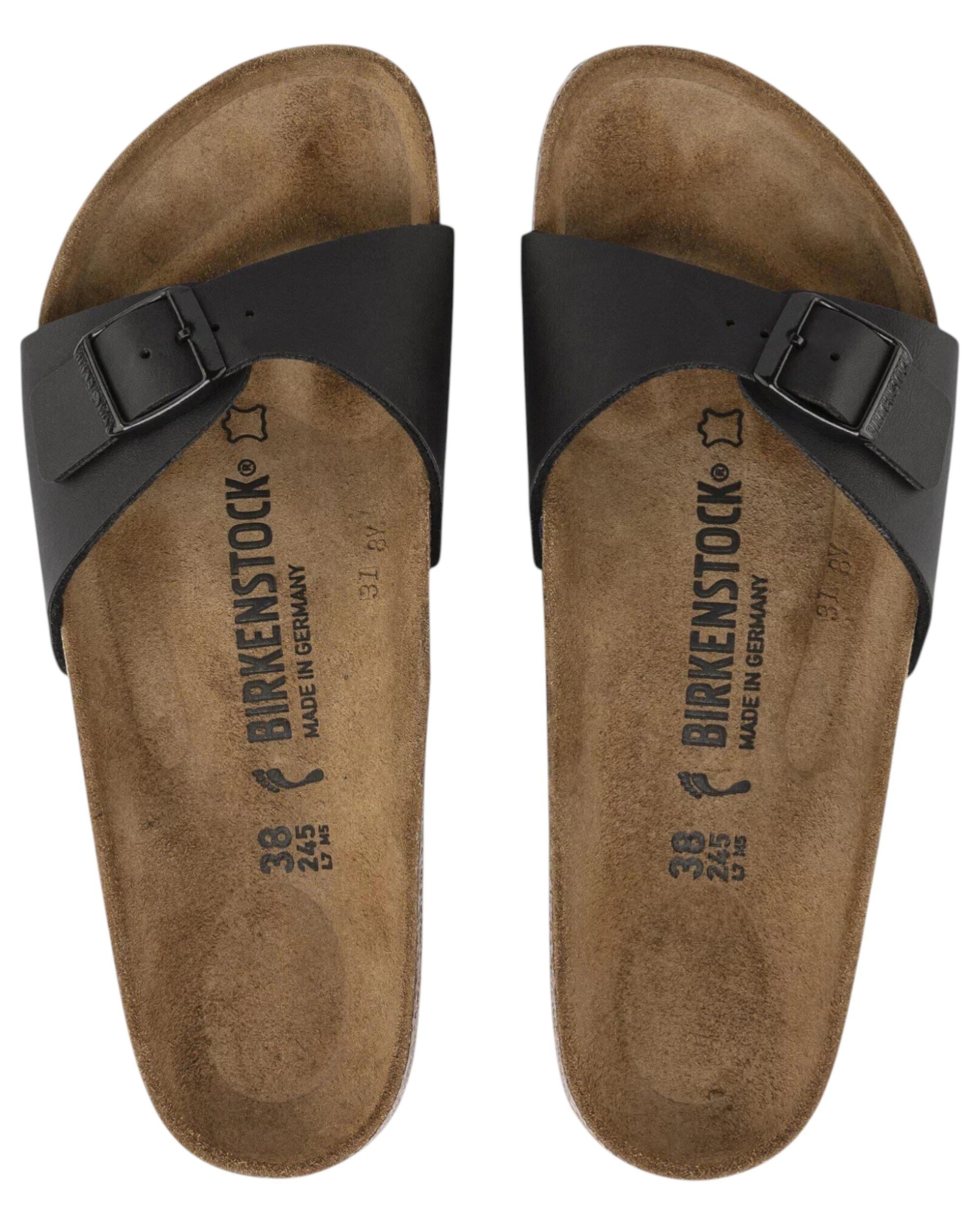 6 Birkenstock Unisex Madrid Birko Flor Regular Slip On Sandals Black, 6 of 8