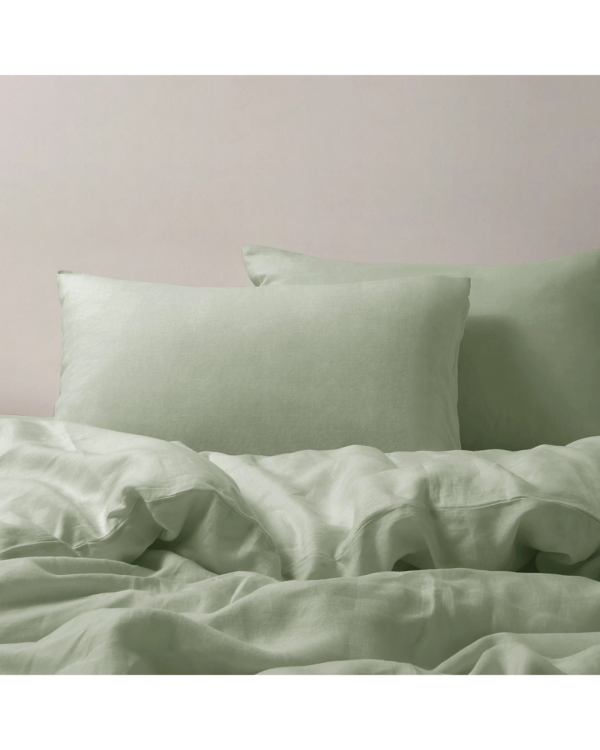 2 Natural Home 100% European Flax Linen Quilt Cover Set - Super King Bed - Willow Green, 2 of 7